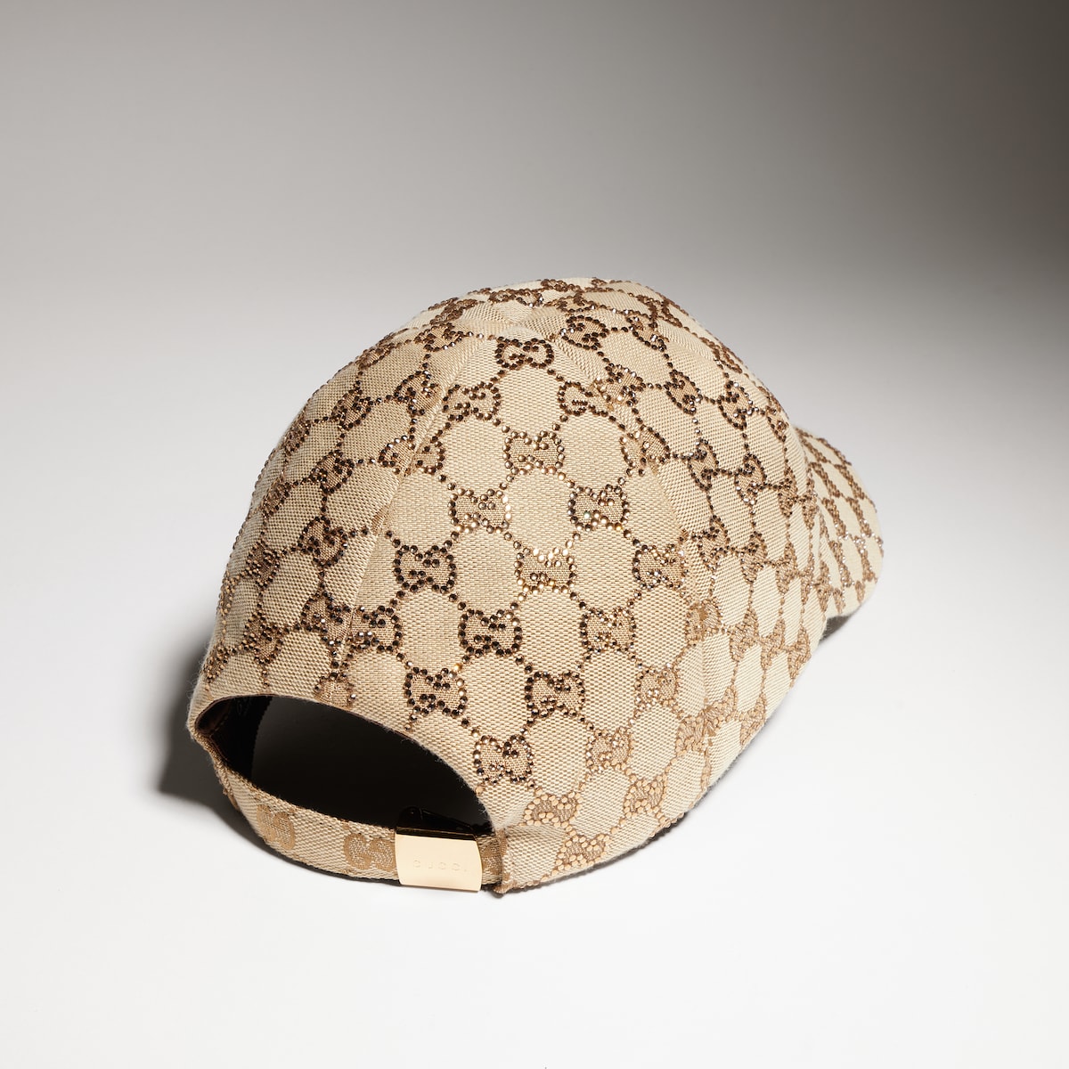 GG canvas baseball hat with crystals in beige and brown | GUCCI® UK
