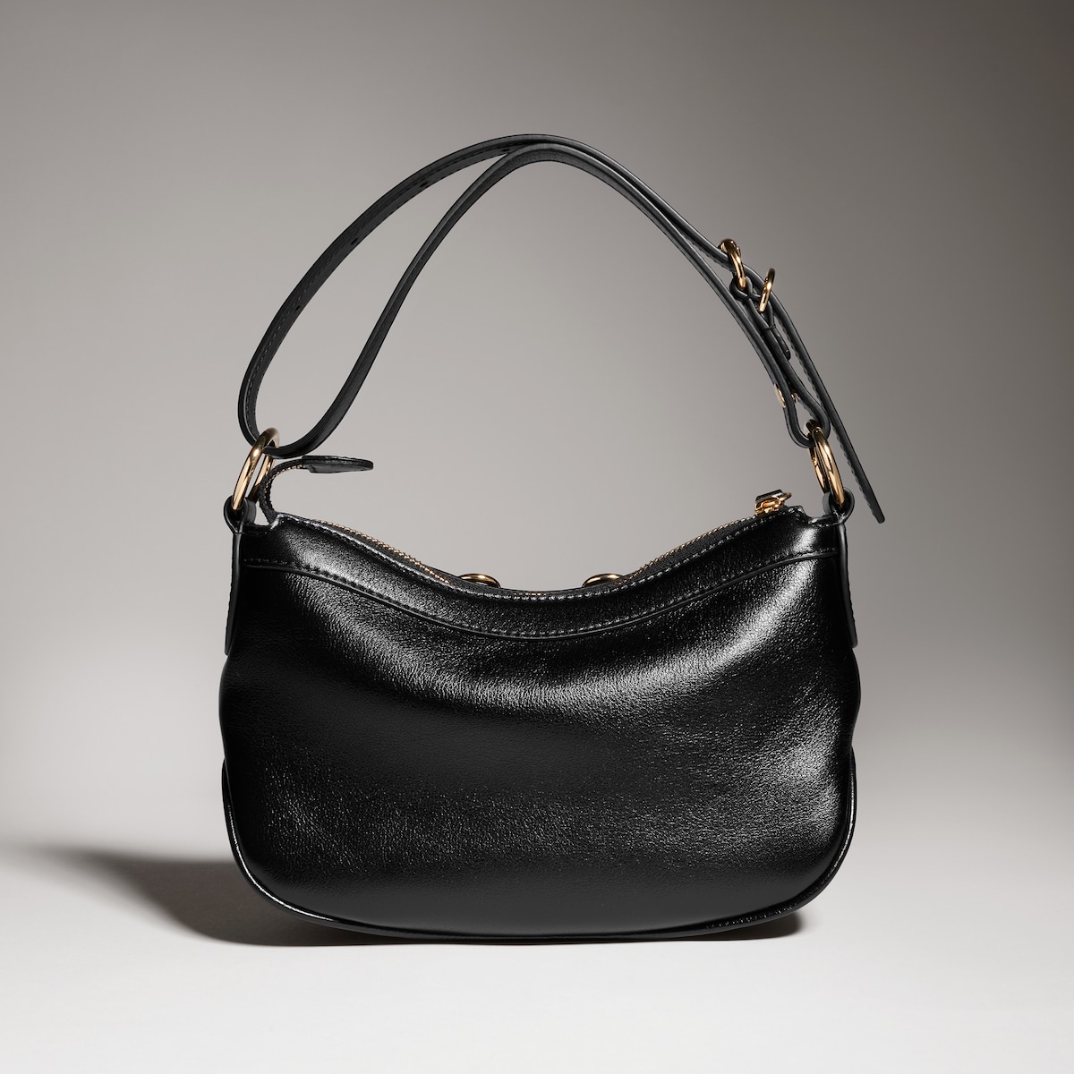 Starlet mini shoulder bag in black leather - thumbnail 6