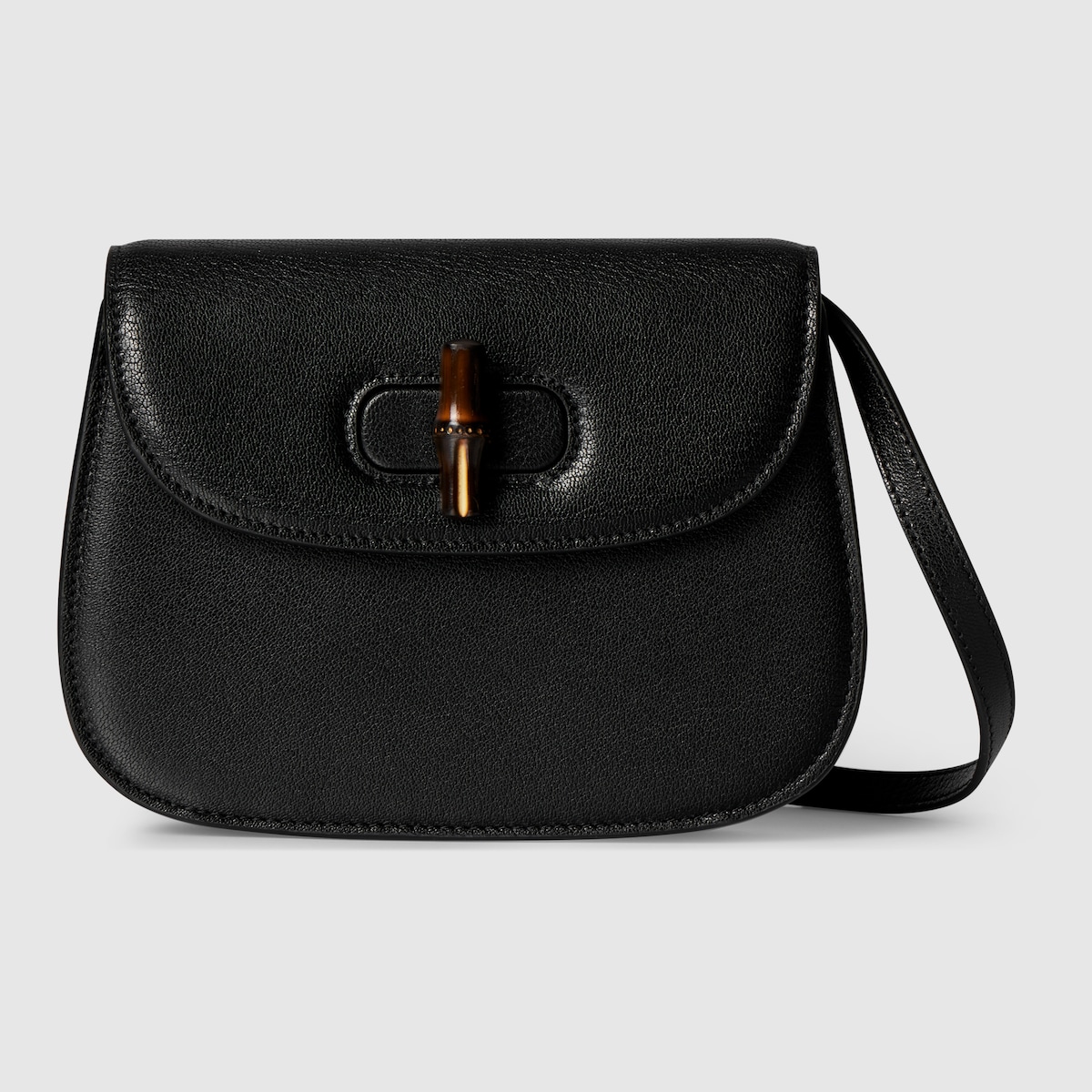 Bamboo mini bag in dark brown leather
