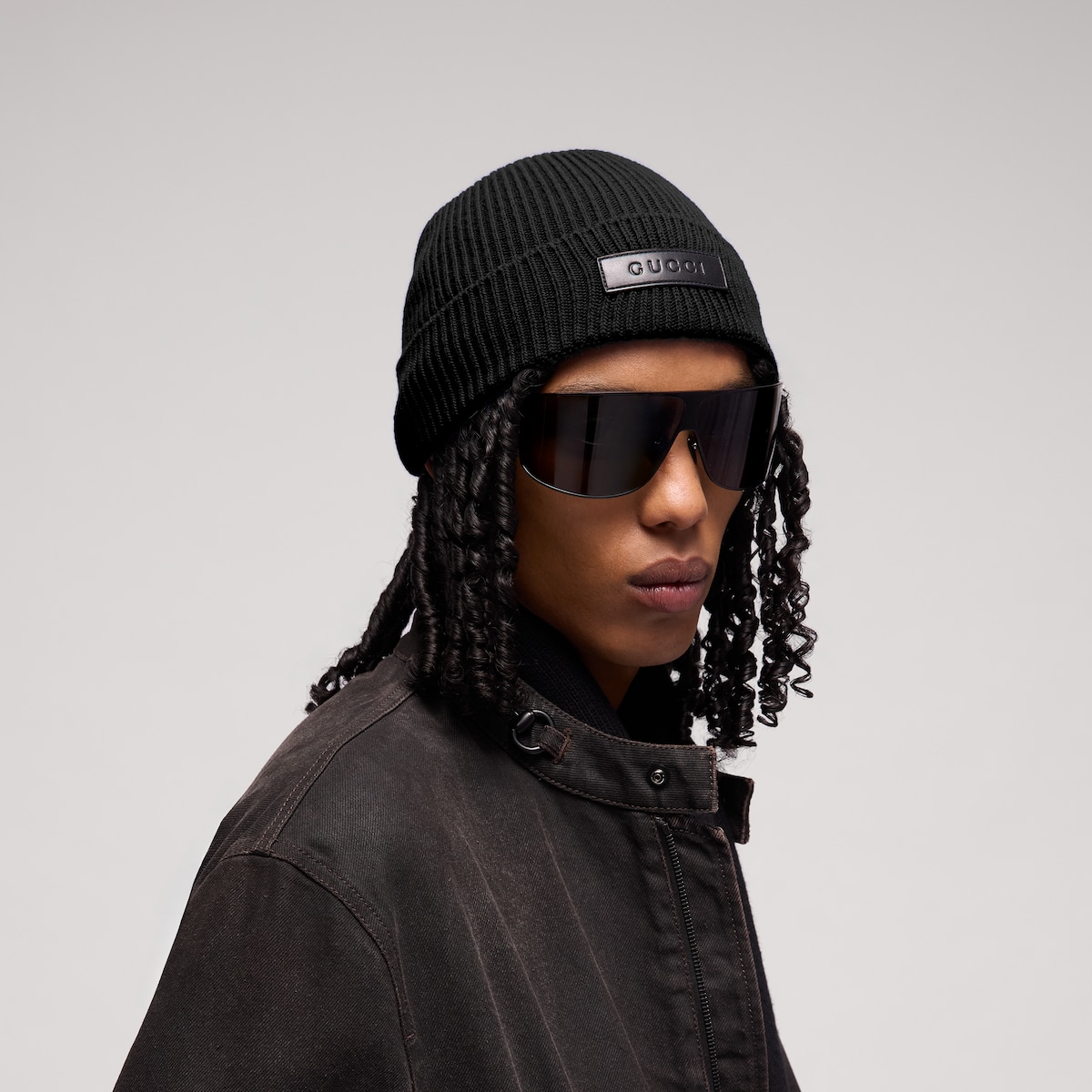Rib wool hat in black | GUCCI® US