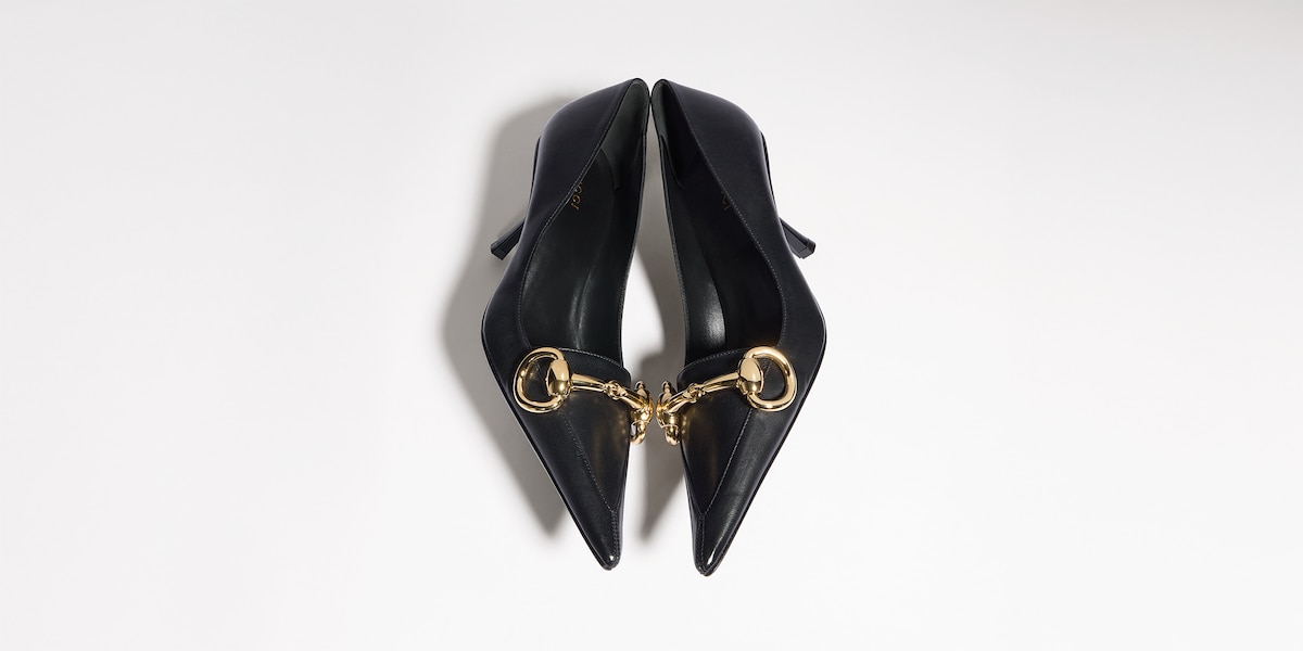 Women's Boulevard pump in black leather | GUCCI® RO