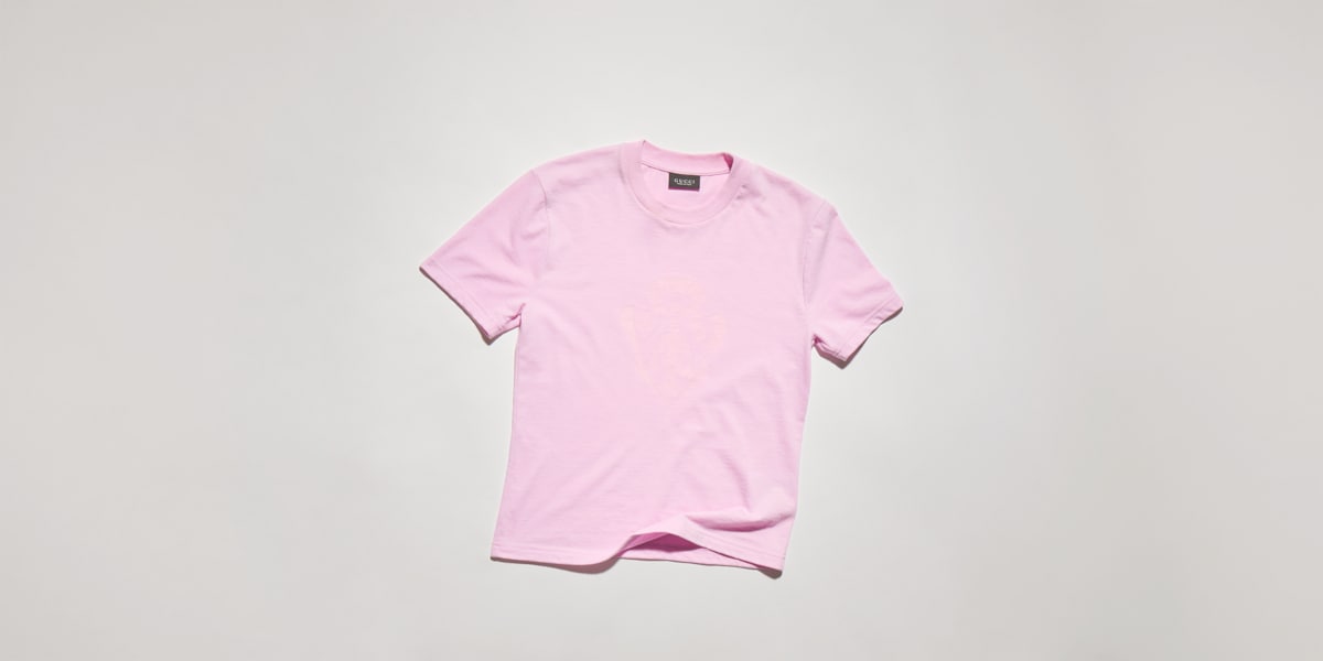 Cotton jersey T-shirt with print in light pink | GUCCI® INT