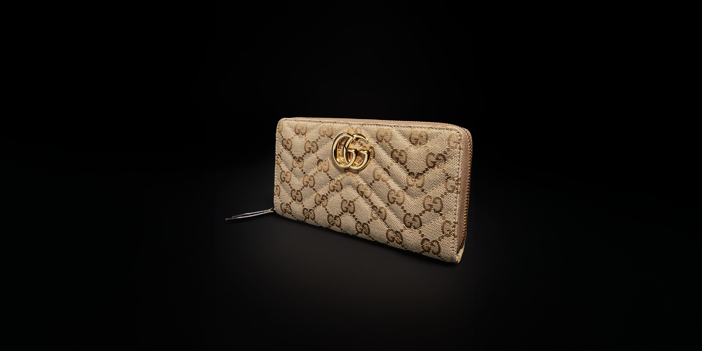GG Marmont zip around wallet in sand and brown GG canvas | GUCCI® US