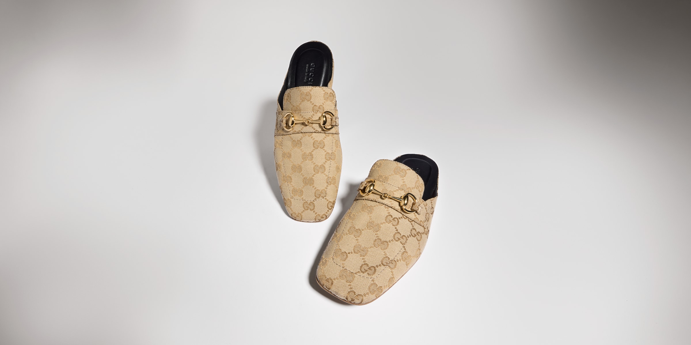 Women's Ragazzo mule in sand and brown GG canvas | GUCCI® INT