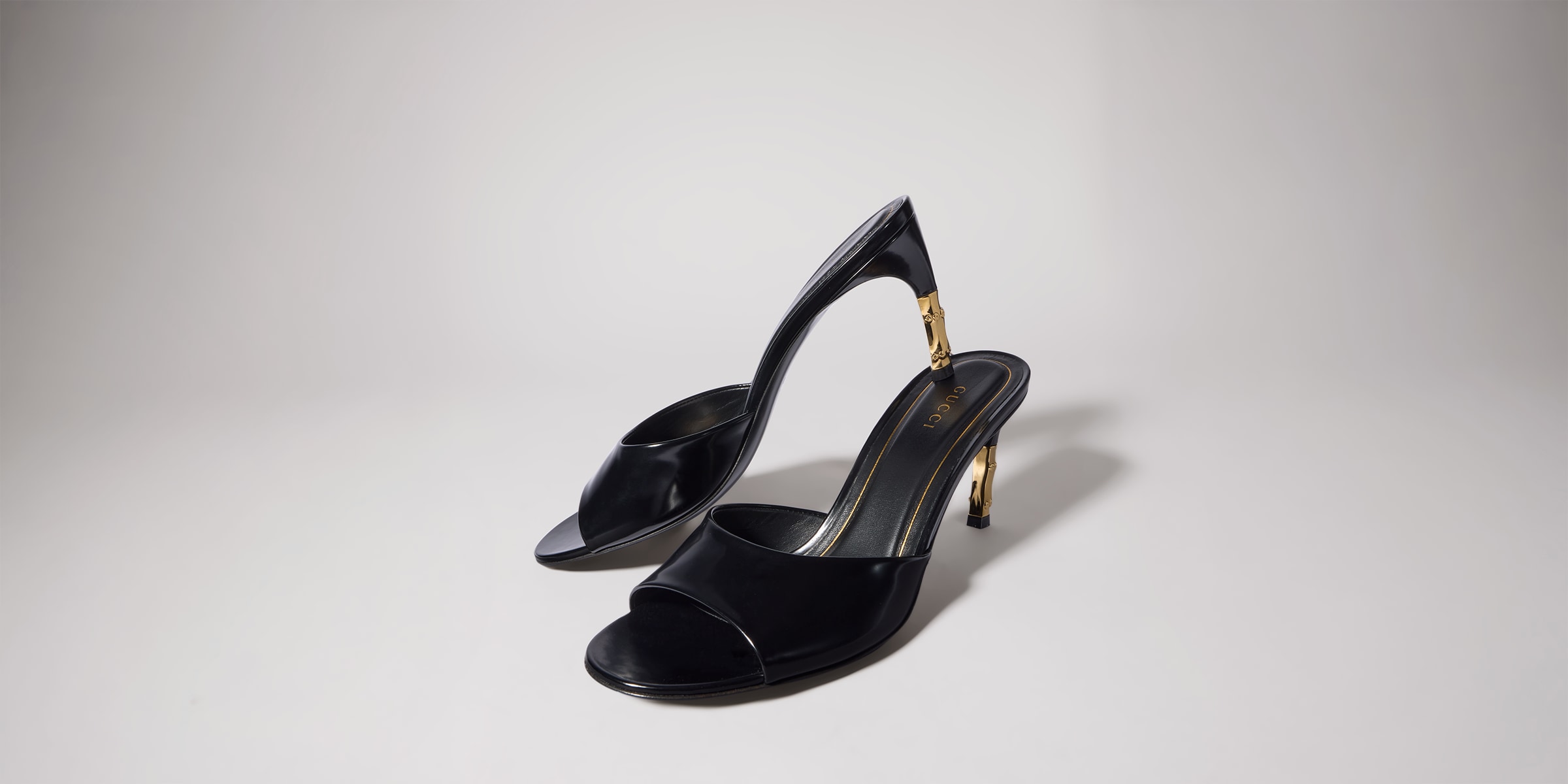 Women's Castello slide in black leather | GUCCI® US