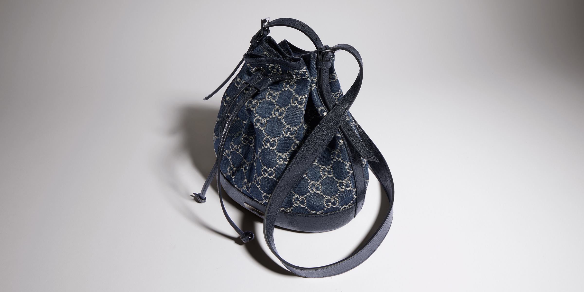 Gucci Venice small bucket bag in dark blue GG denim | GUCCI® US