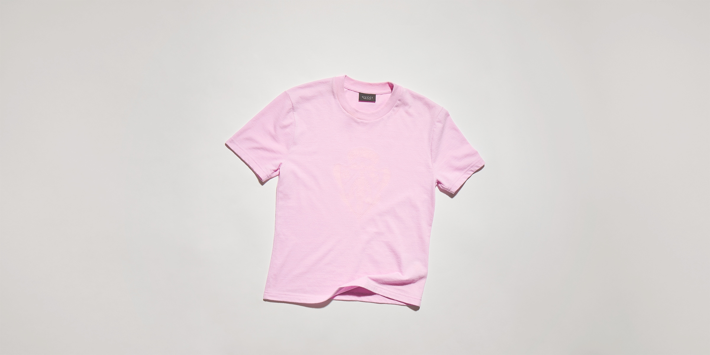 Cotton jersey T-shirt with print in light pink | GUCCI® INT