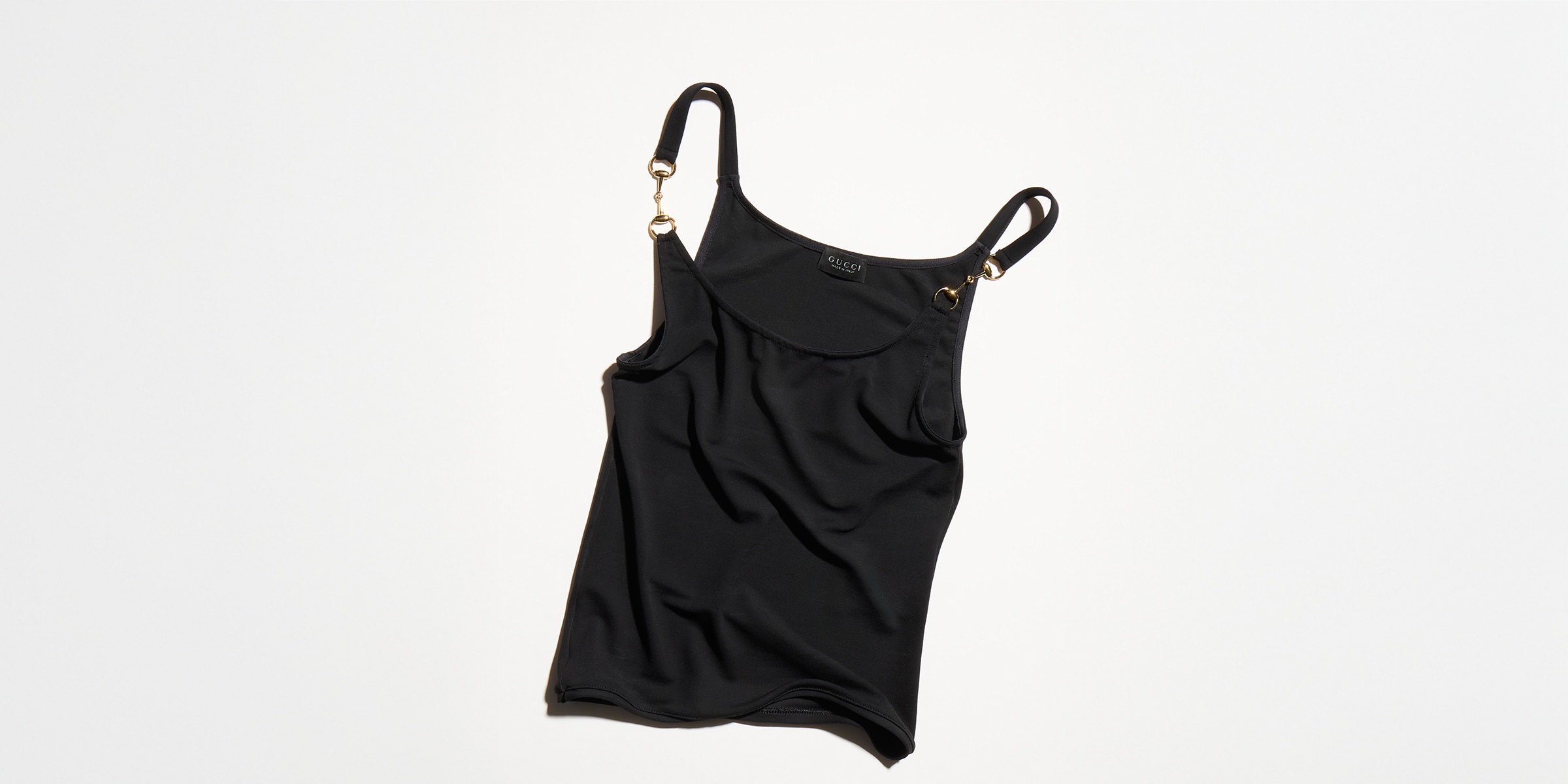 Viscose crêpe jersey top with Horsebit in black | GUCCI® US