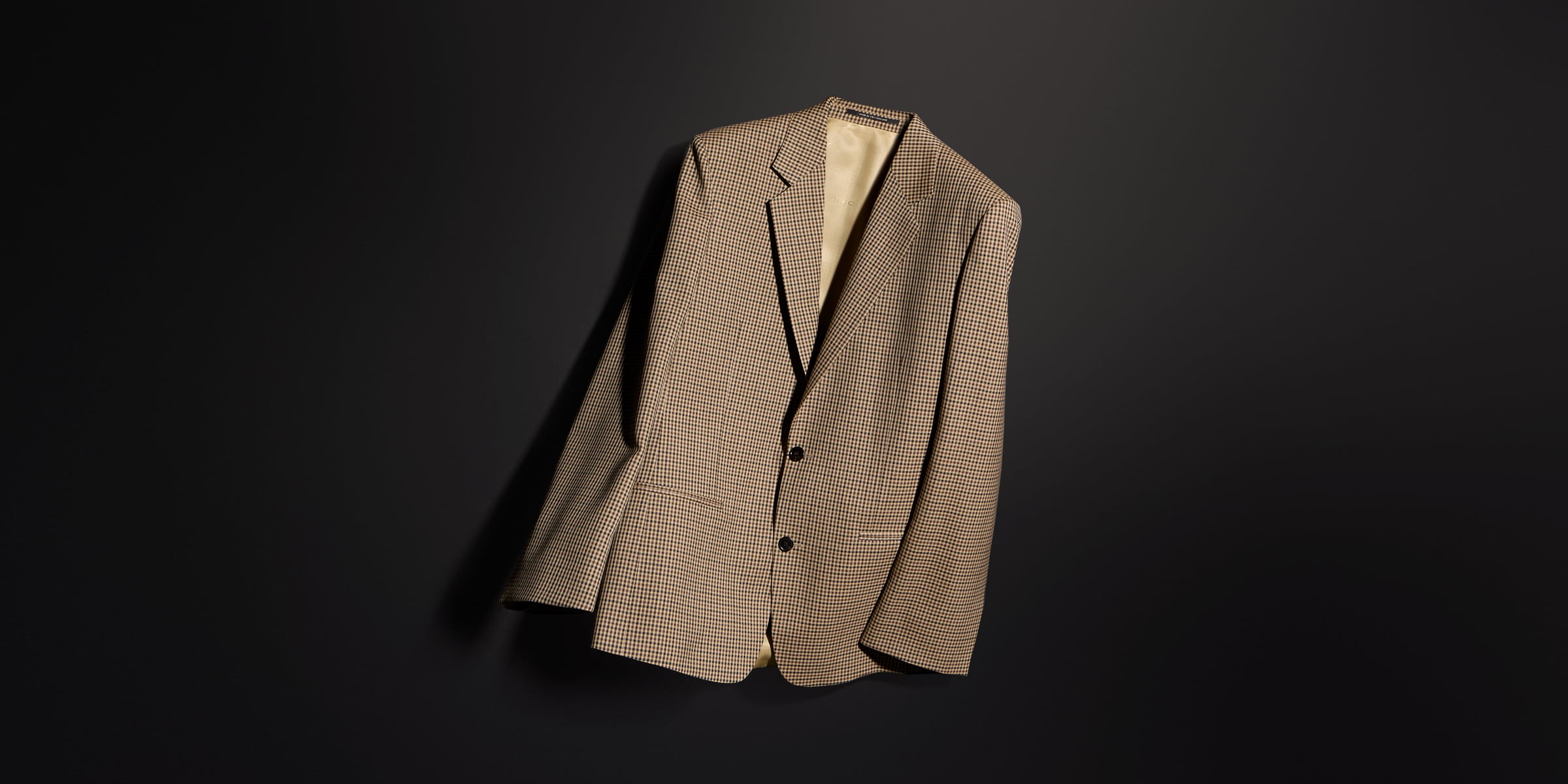 Einreihiger Blazer aus Wolle mit Vichykaro