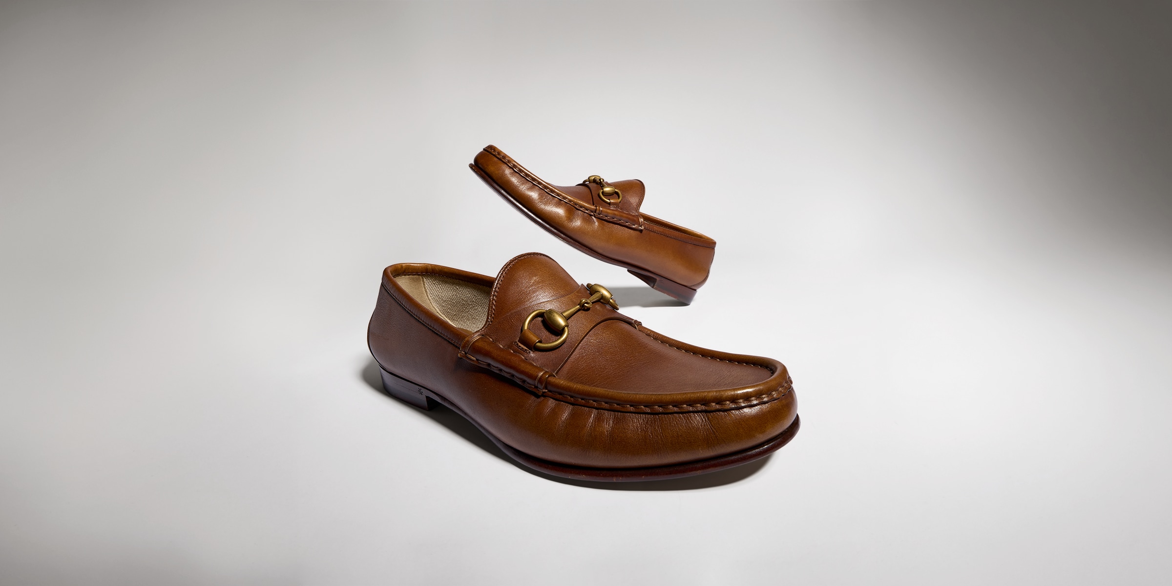 GUCCI 1953 ホースビット ローファー ビー ゴールド 35 1/2 グッチ ホースビット 1953〕メンズ ローファー ・ブラウン レザー