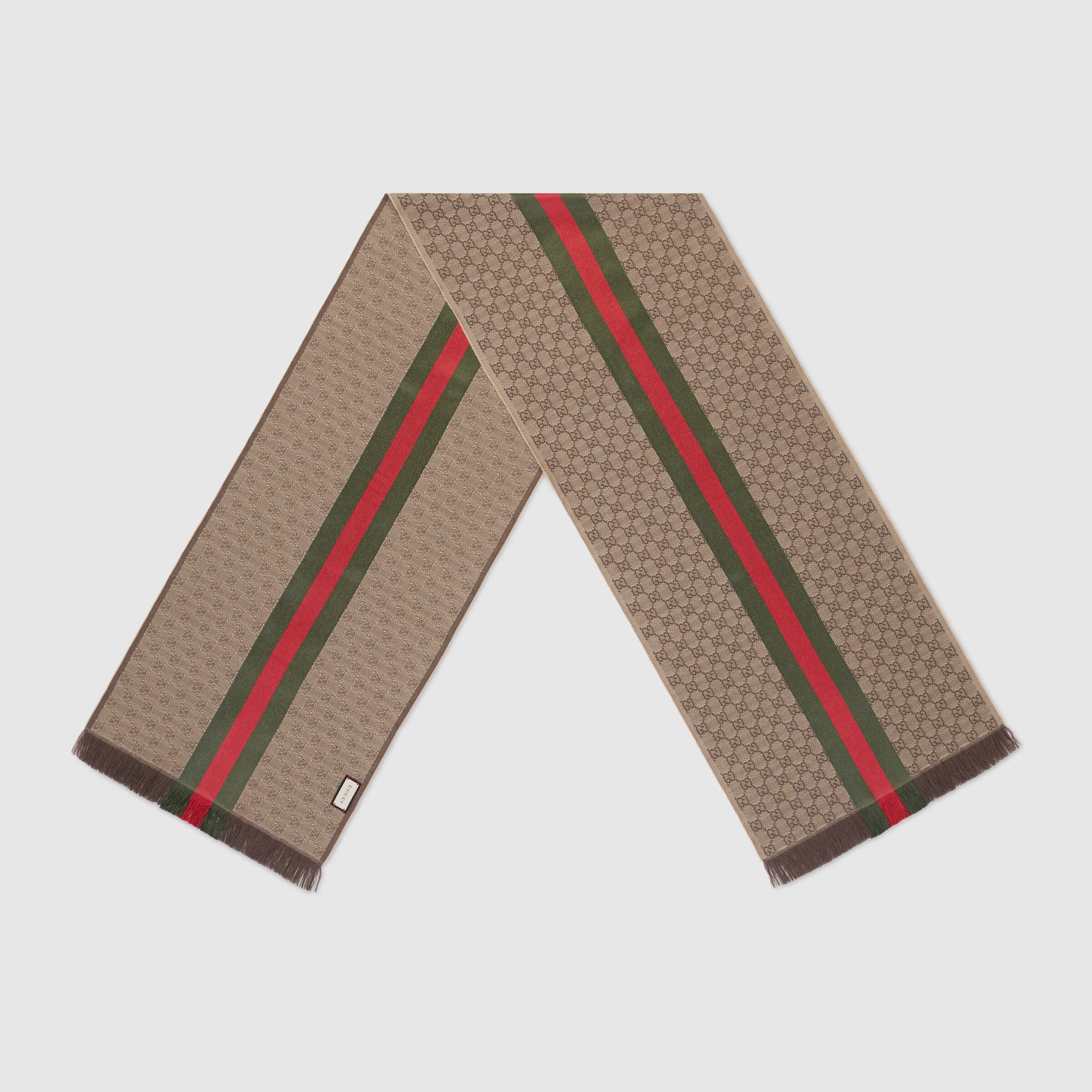 GG jacquard knit scarf with  Gucci Men's Cashmere & Wool