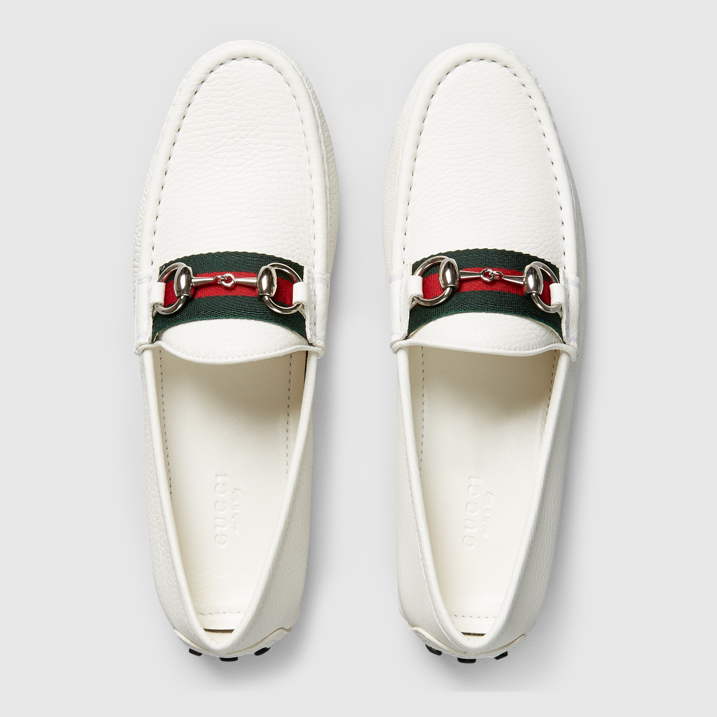gucci leather driver with horsebit