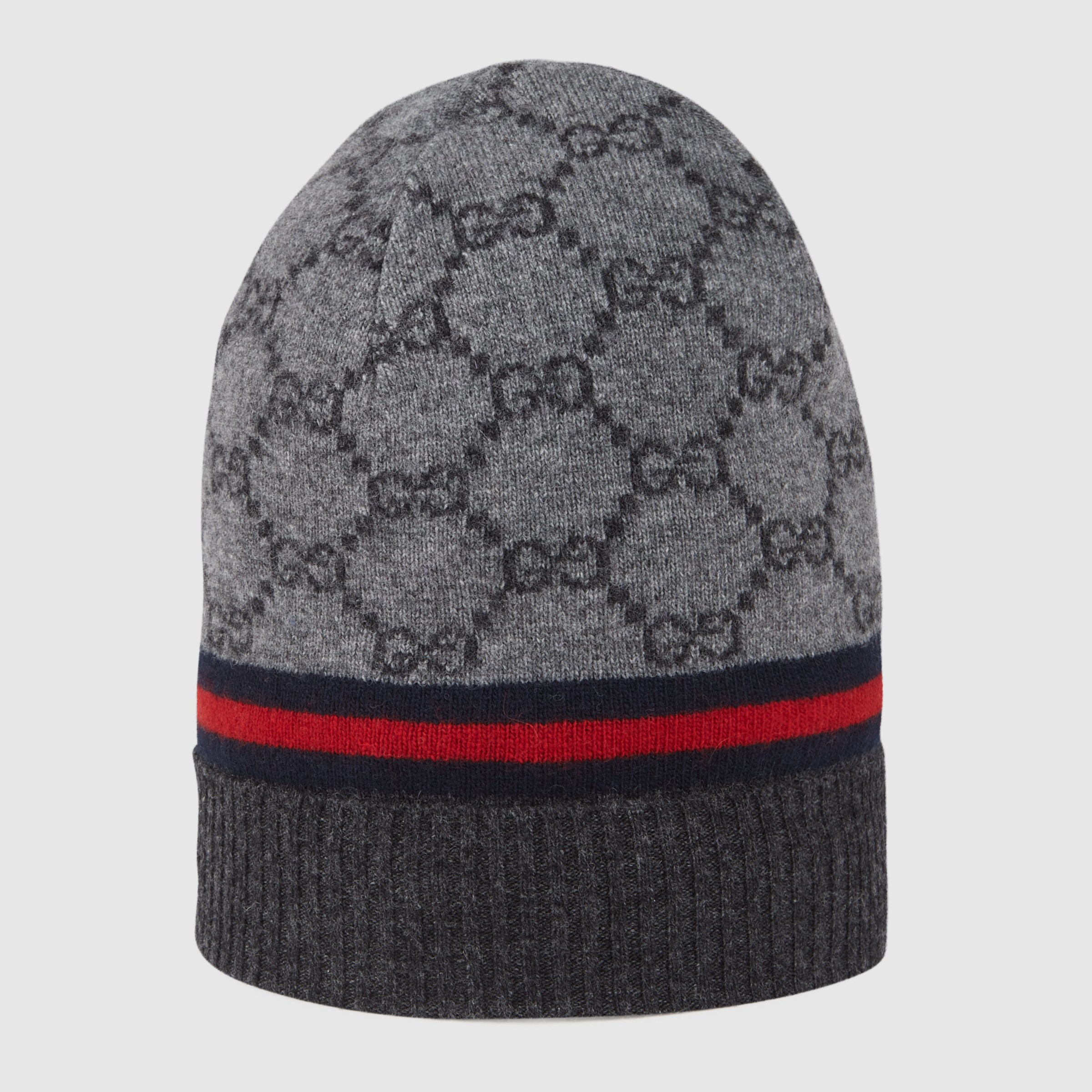 GG pattern hat with  detail Gucci Men's Beanies 2706433G8901461
