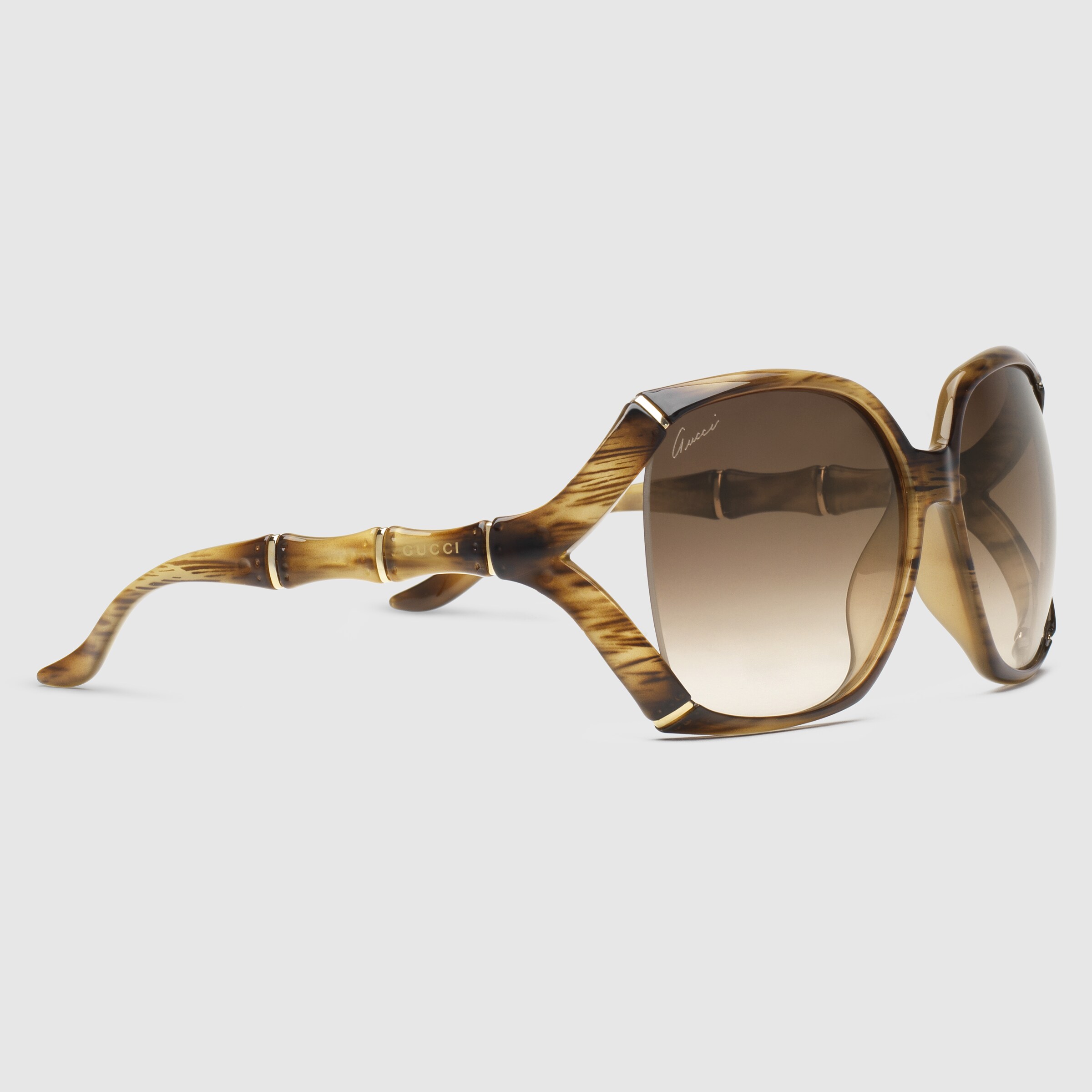 Square sunglasses with bamboo effect Gucci Women's Oversized