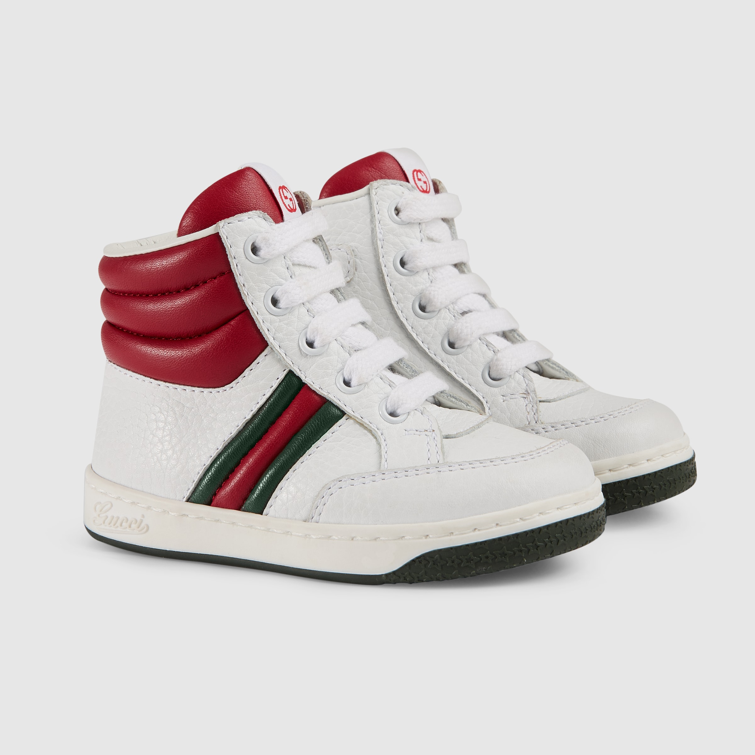 Gucci Children Toddler leather web hightop 371603ALS709070