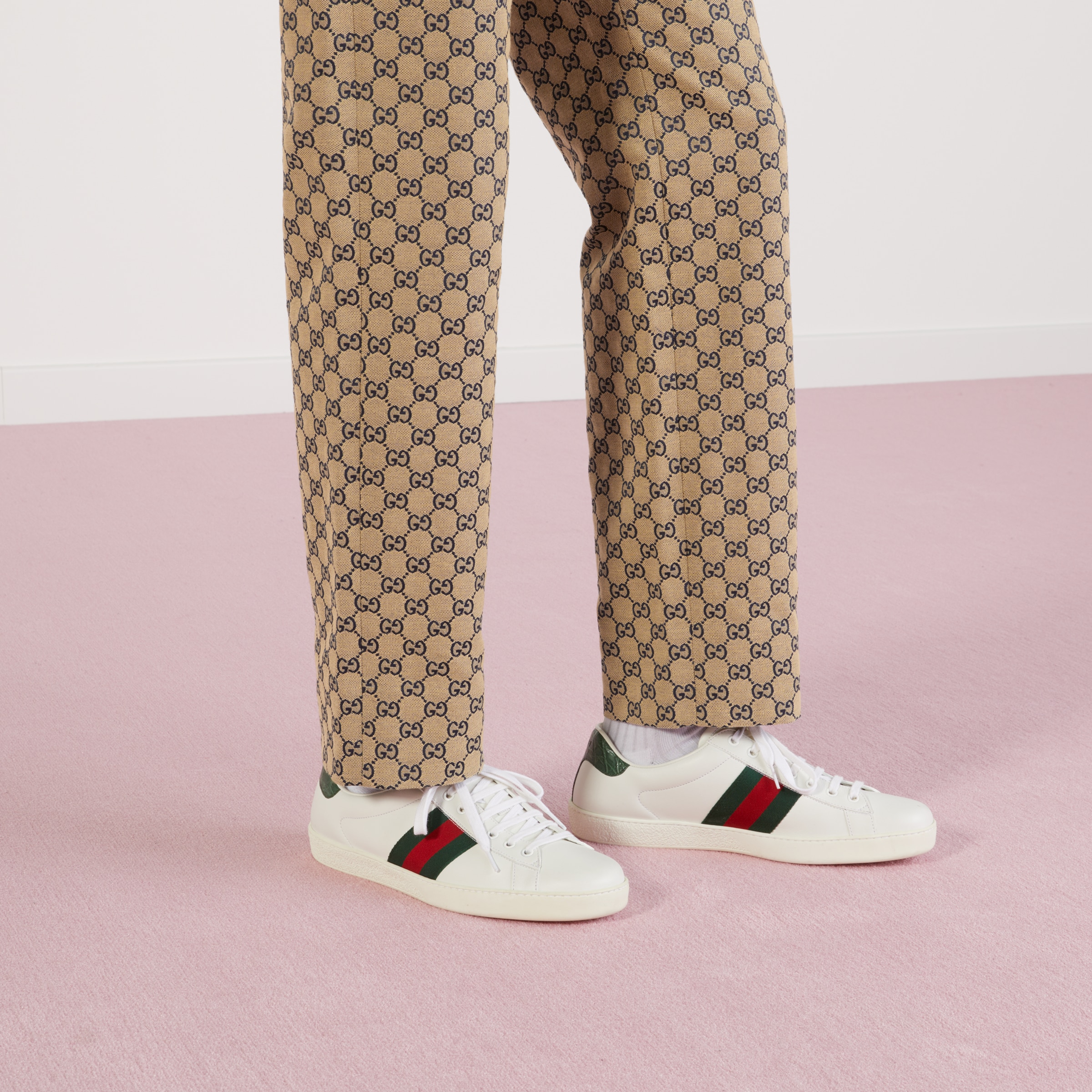 gucci ace leather sneaker mens