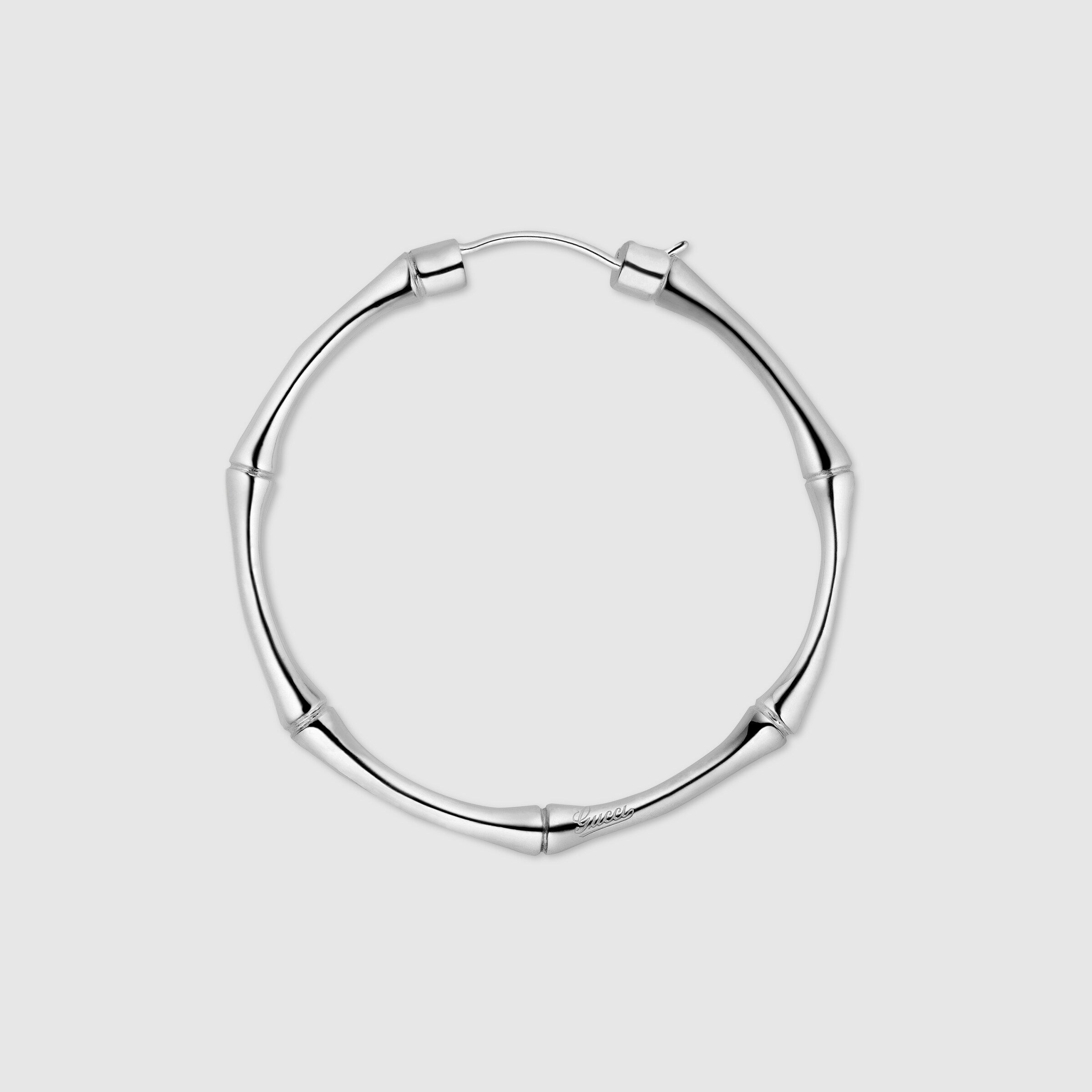Silver bamboo hoop earrings Gucci Silver Jewelry For Women 272651J84008106