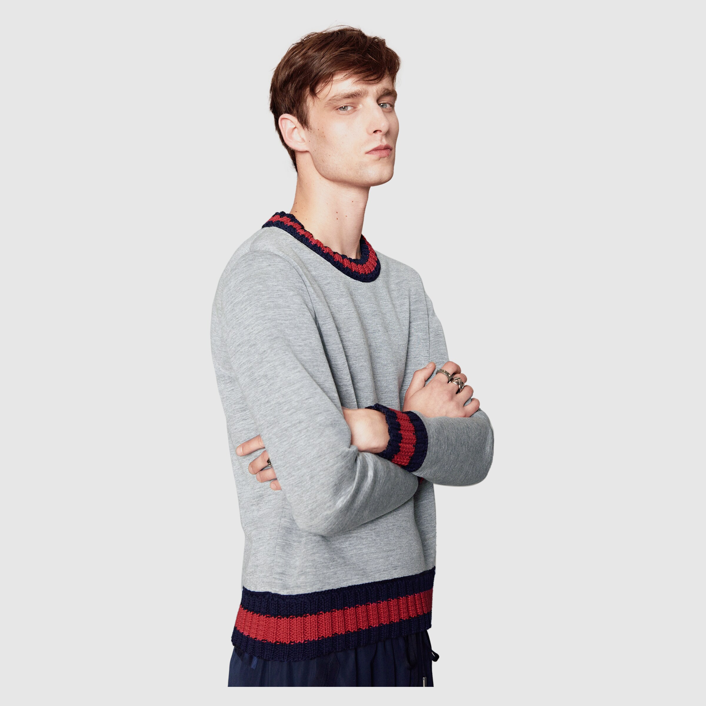 Viscose jersey sweatshirt with Web - Gucci New: Sweatshirts & Hoodies ...