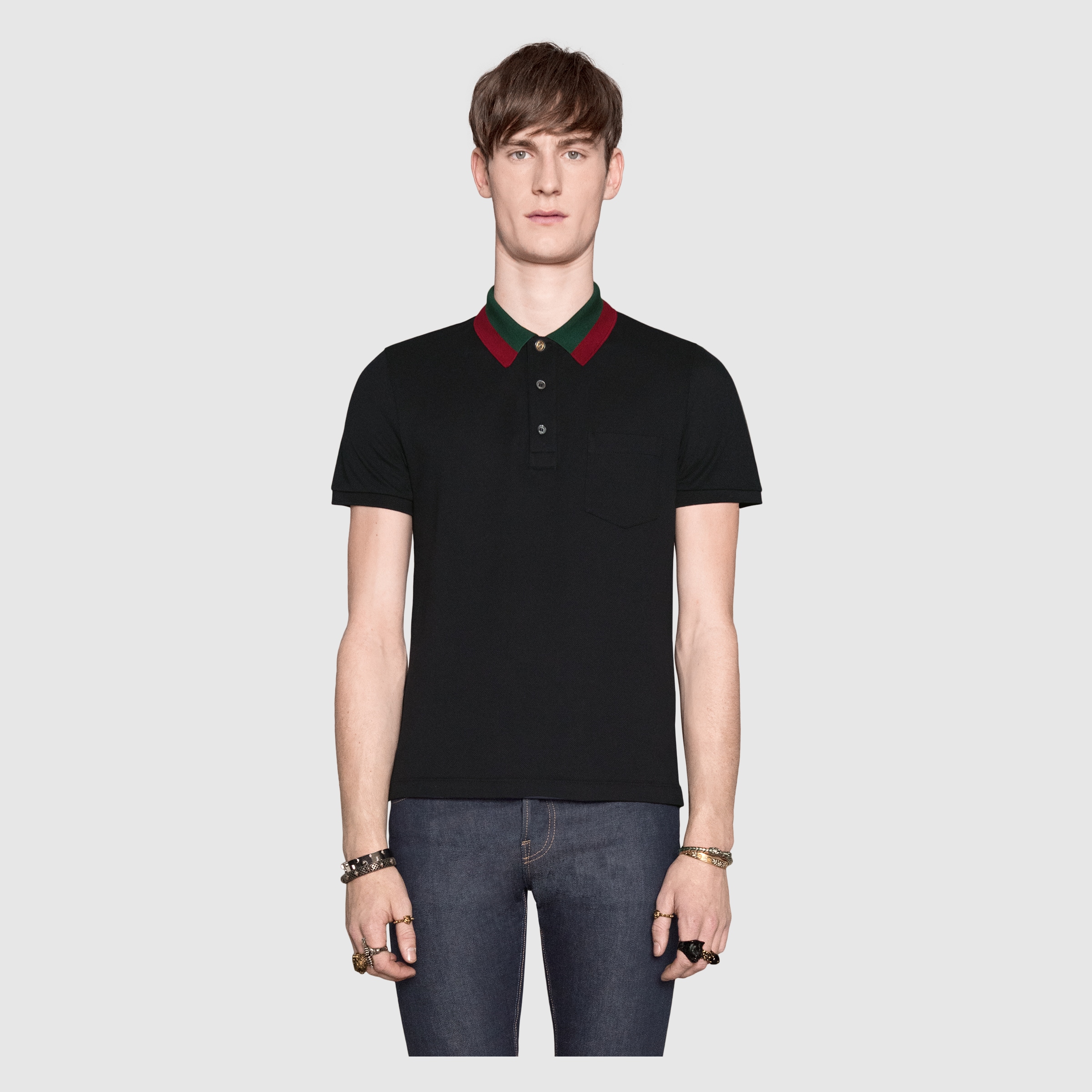 gucci web collar polo shirt