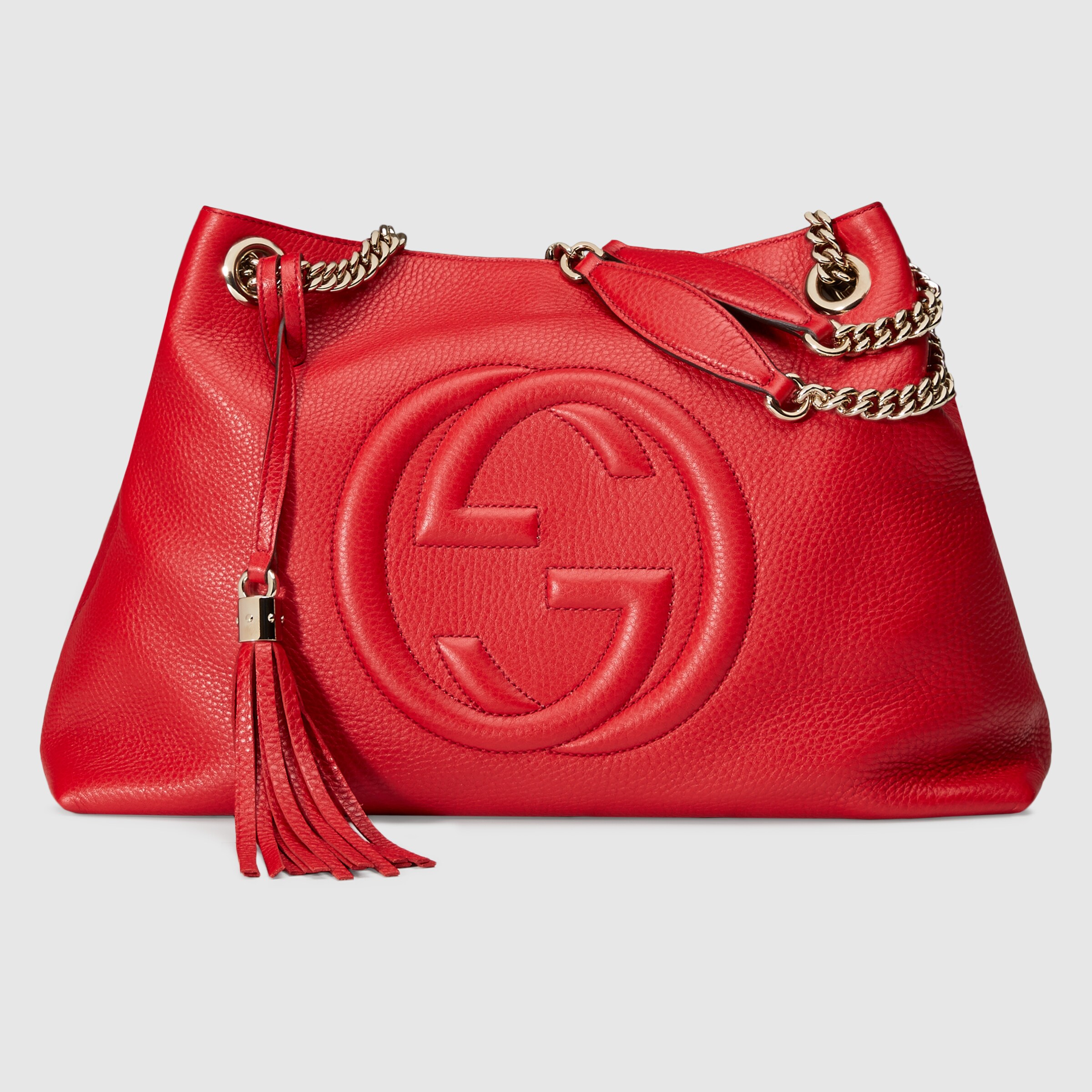 gucci soho red leather shoulder bag