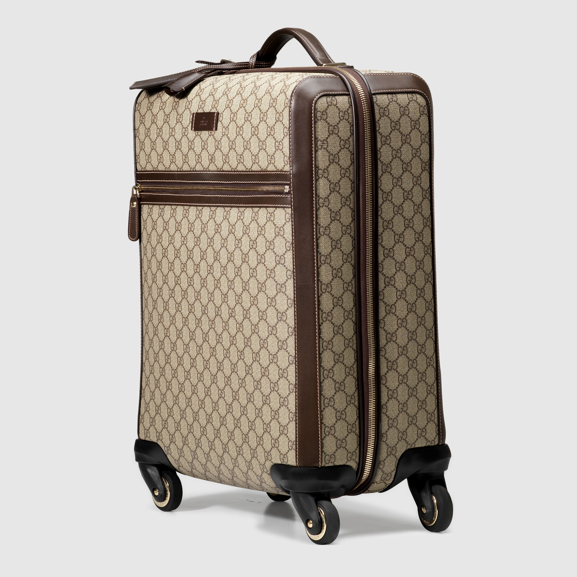 GG Supreme canvas four wheel carry-on suitcase - Gucci Men&#39;s Luggage 293909KGDHG9643