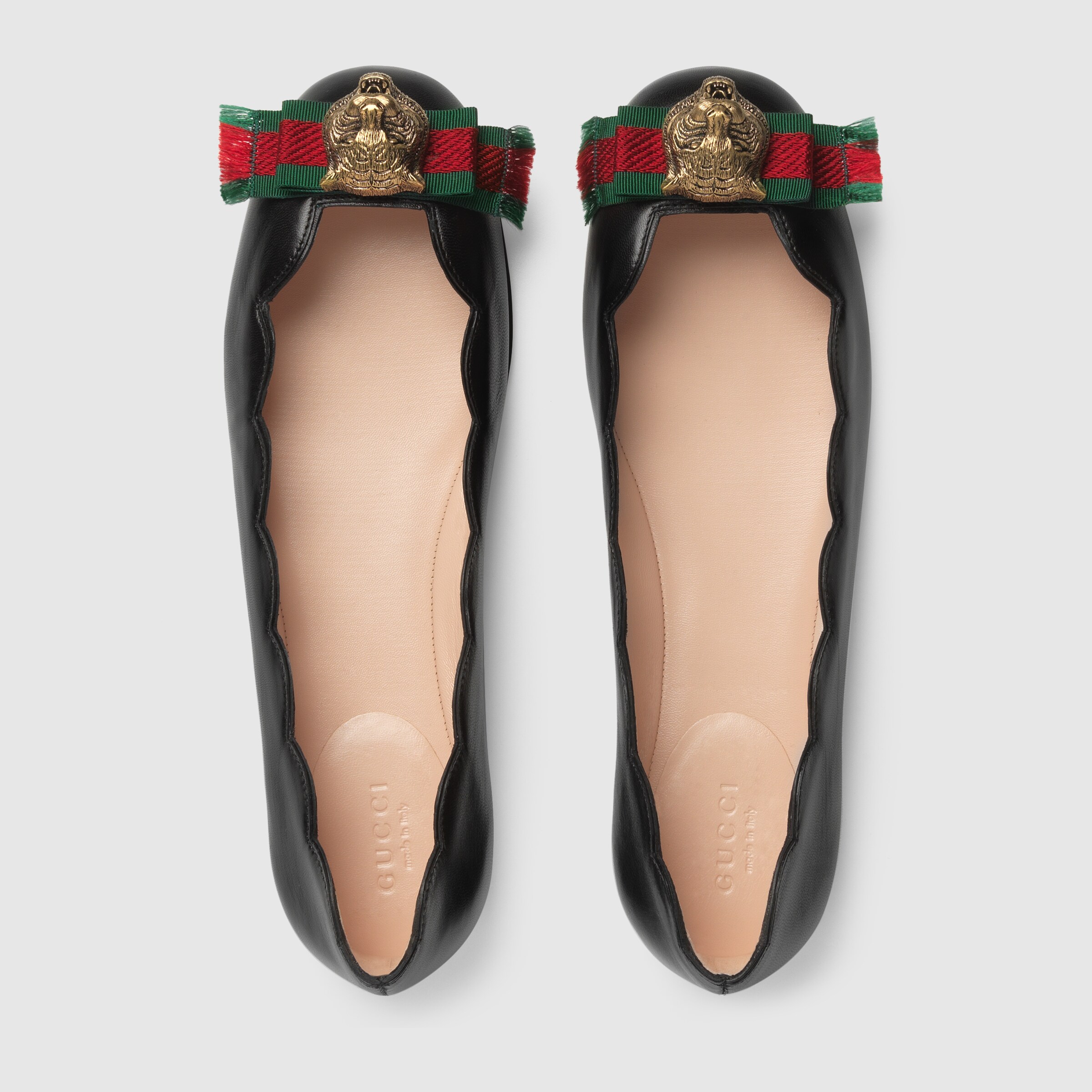 gucci ballerina flats with chain