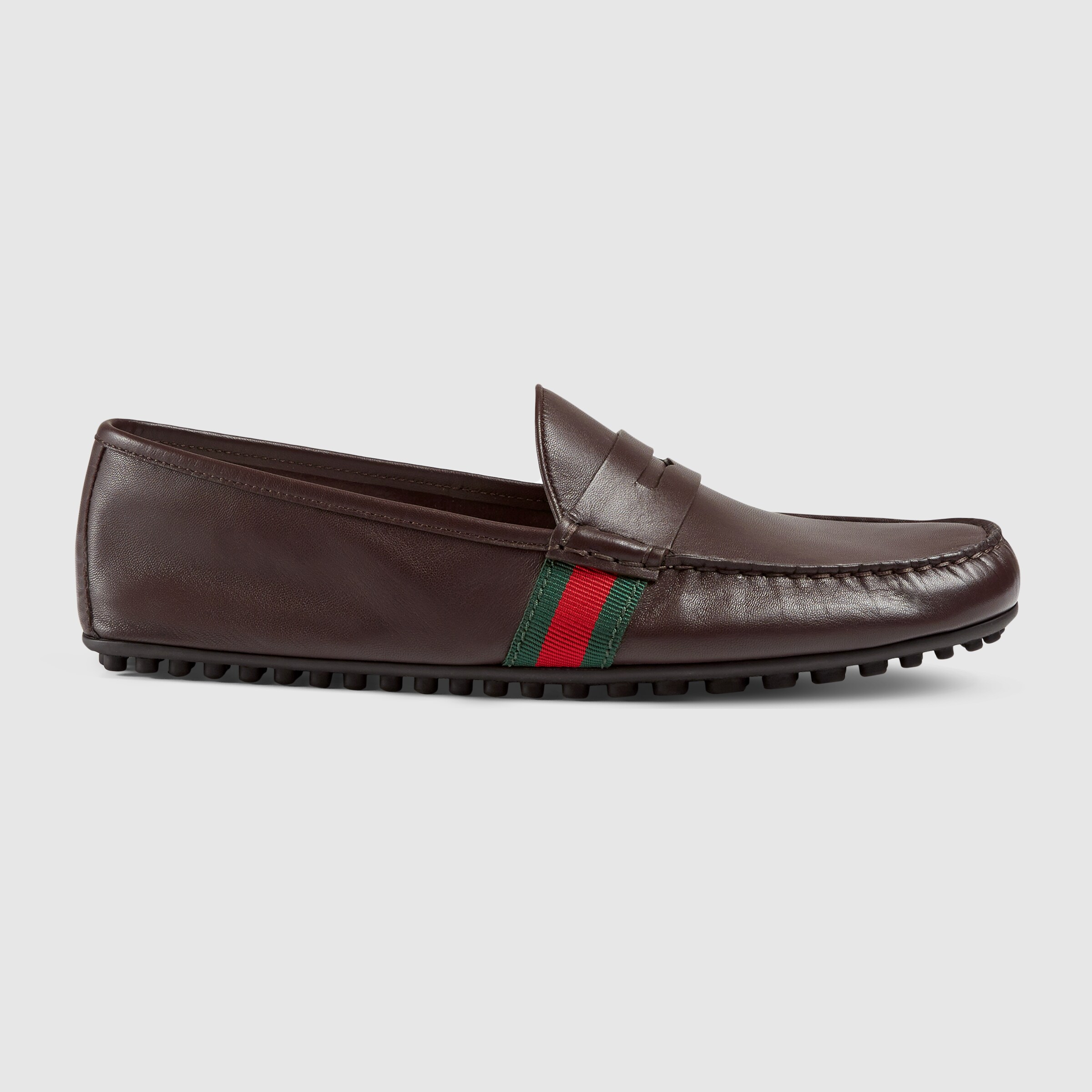 gucci web leather driver