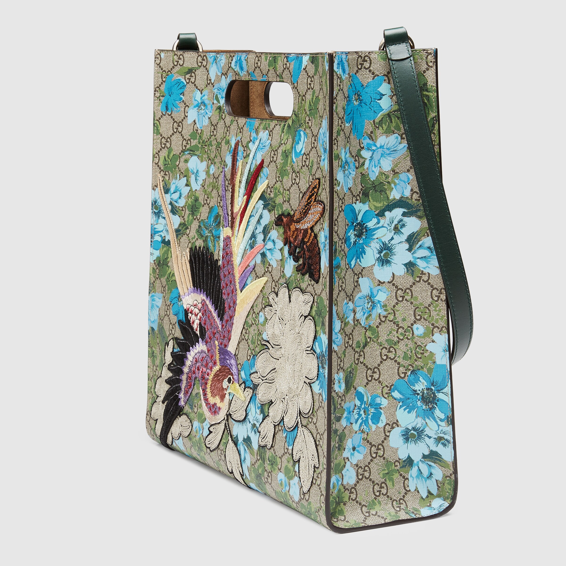 Gucci Men Gucci XL GG Floral Print Tote 414476KYSBN8935