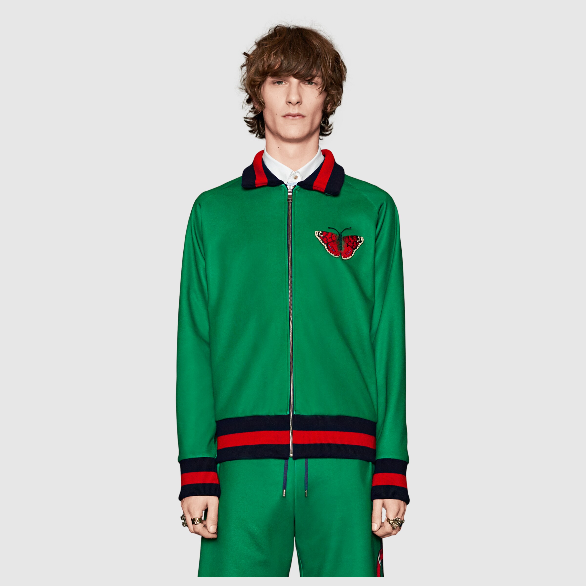 Web And Snake Jersey Jacket Gucci Men S Ers Leather Gucci Web And Snake Jersey Jacket