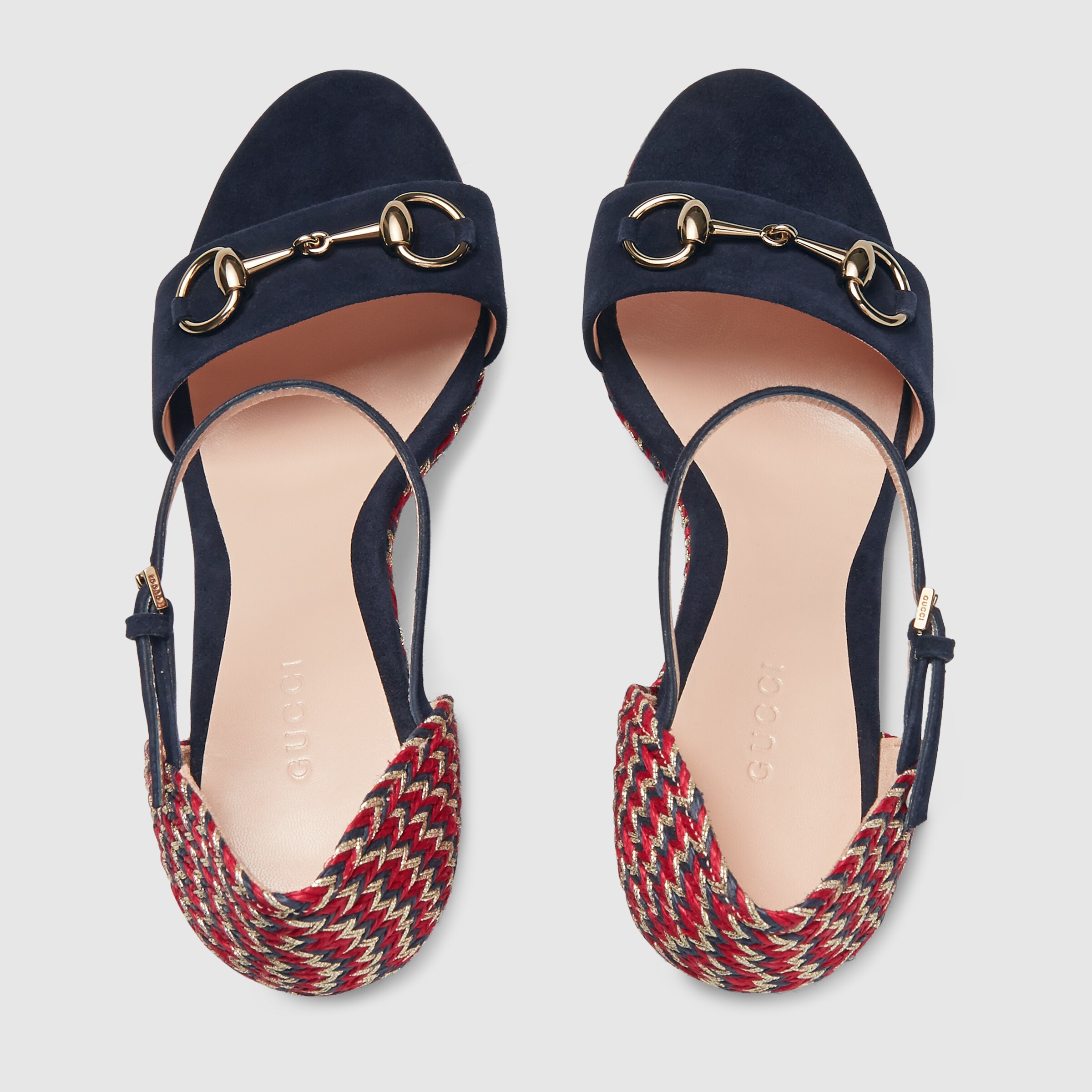 denim gucci wedges