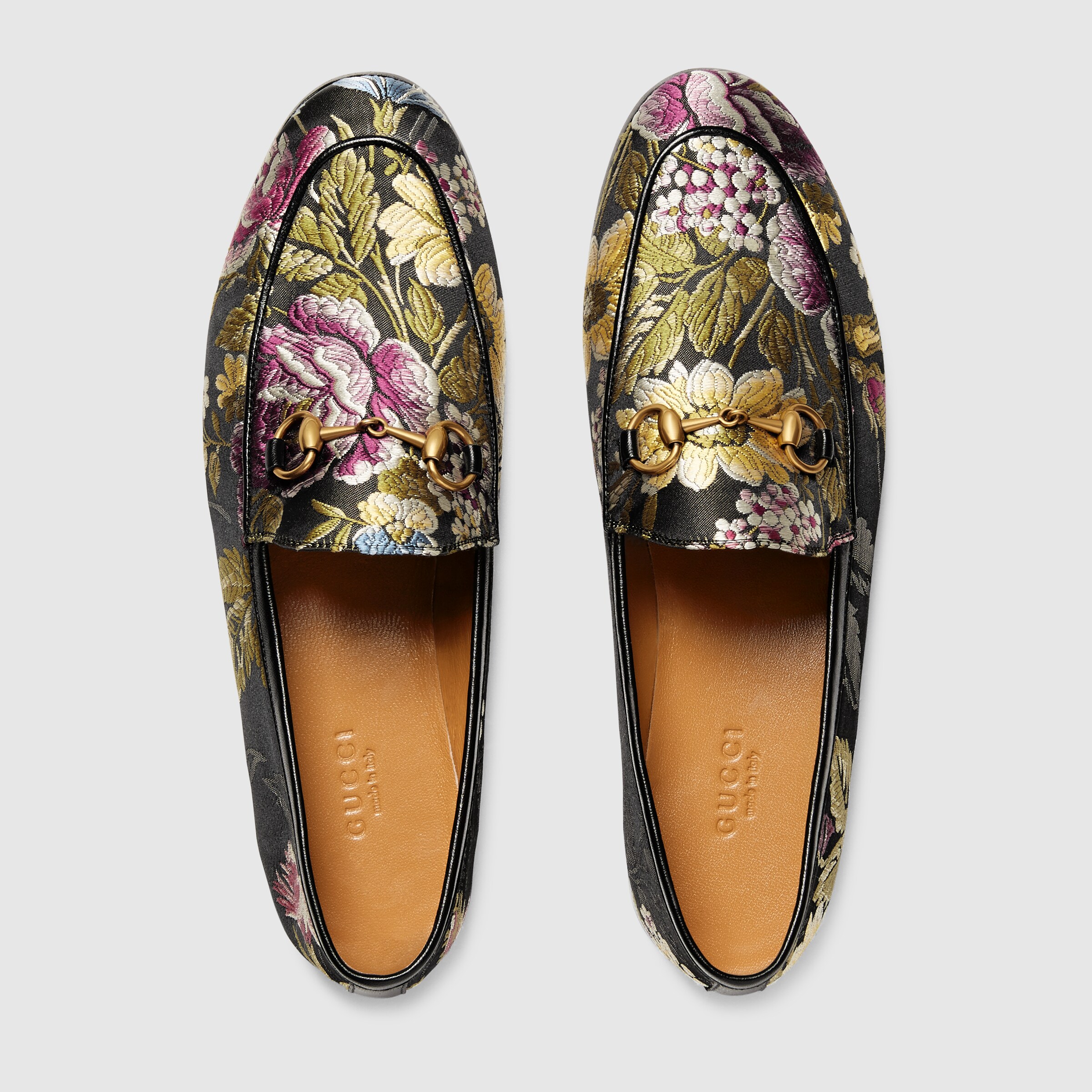 Gucci Jordaan graphic jacquard loafer - Gucci Women's Moccasins ...