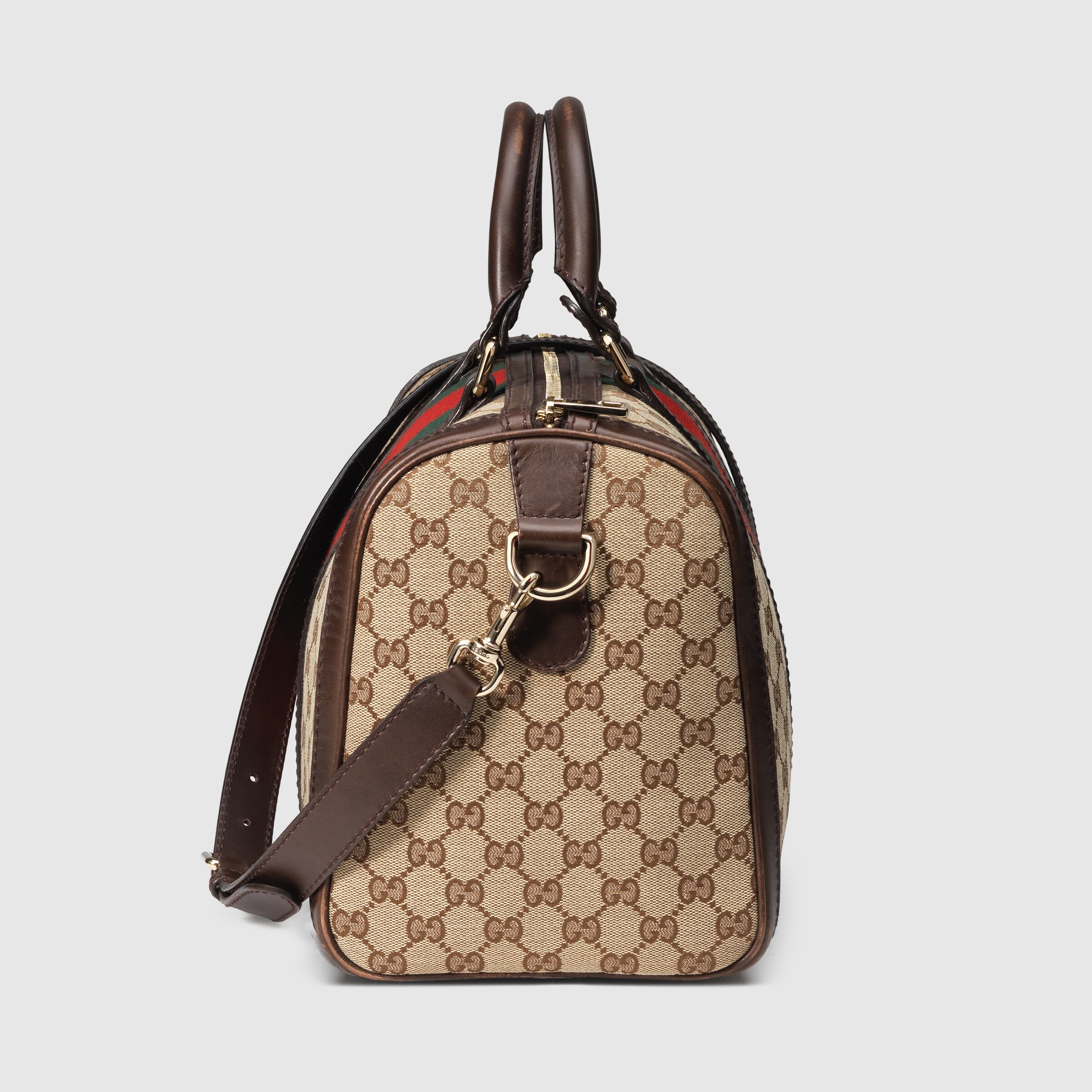 Vintage Web original GG canvas boston bag - Gucci Women's ...