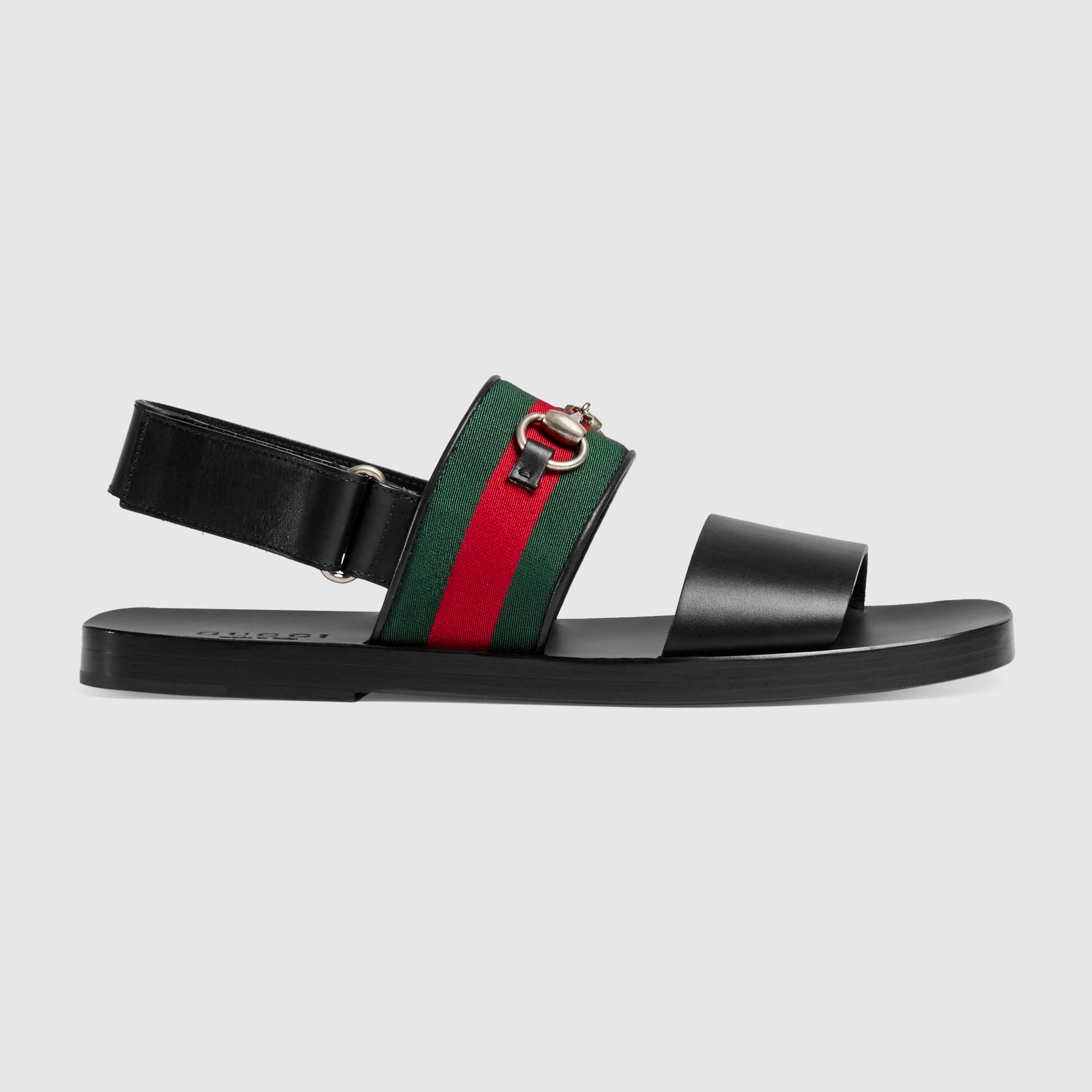 Leather Web sandal - Gucci Men's Sandals 429214ARPA01098