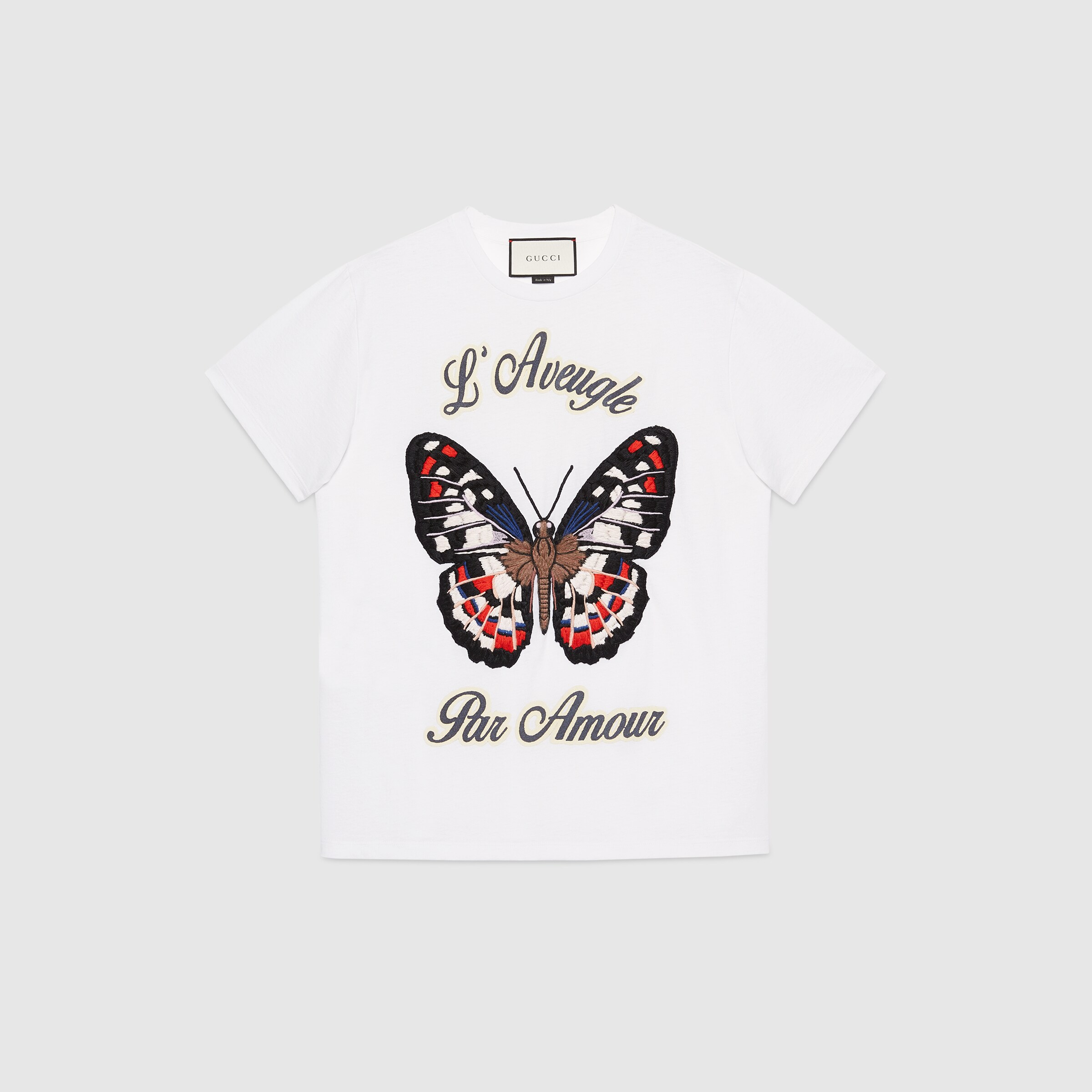 butterfly embroidered cotton t shirt gucci s butterfly embroidered cotton t shirt gucci s
