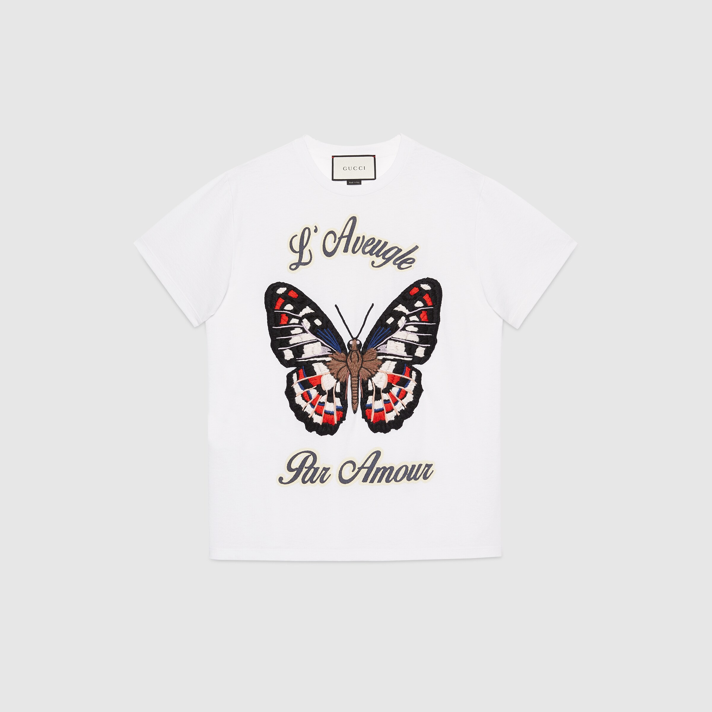 Butterfly embroidered cotton t-shirt - Gucci Women's Sweatshirts & T ...