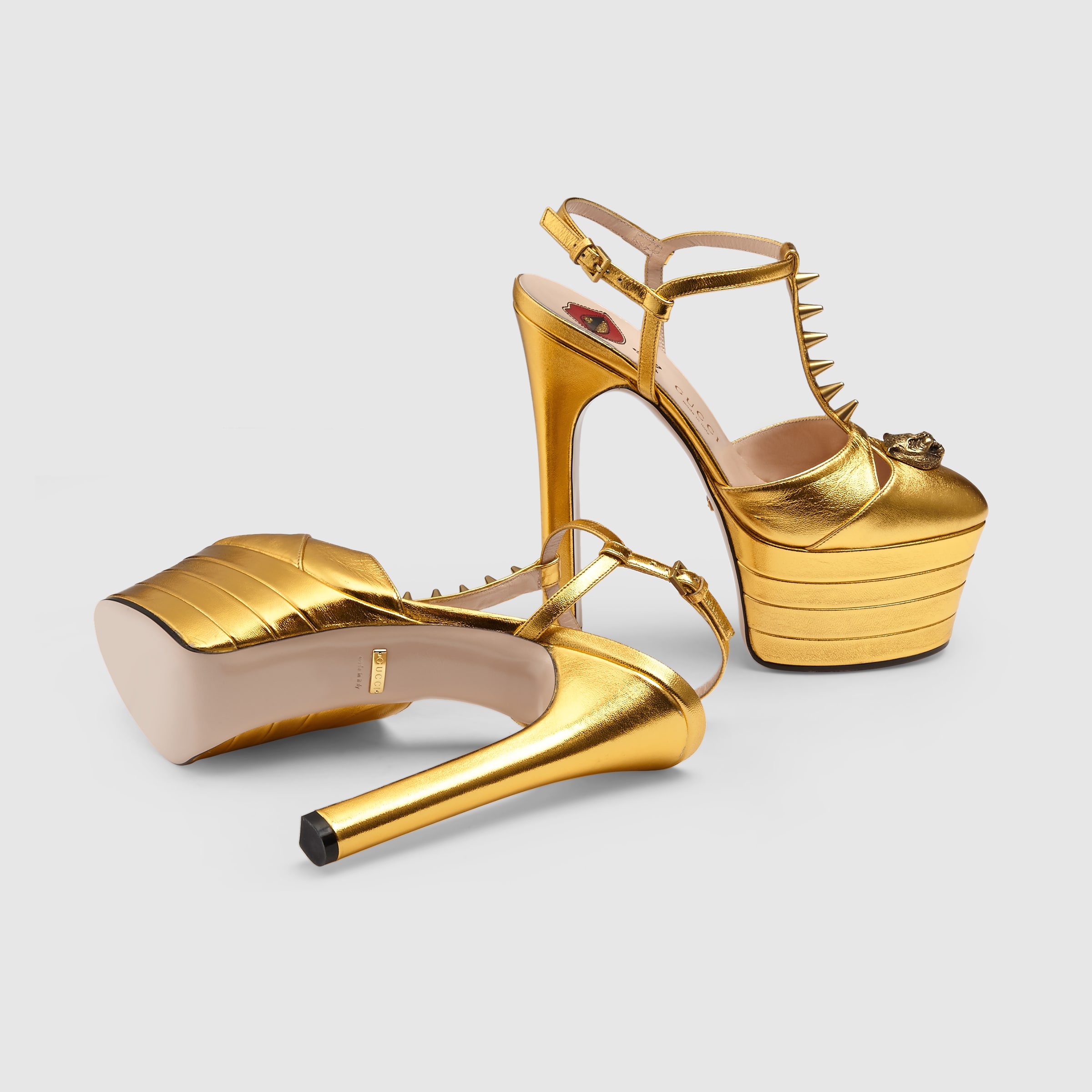 leather platform pump gucci