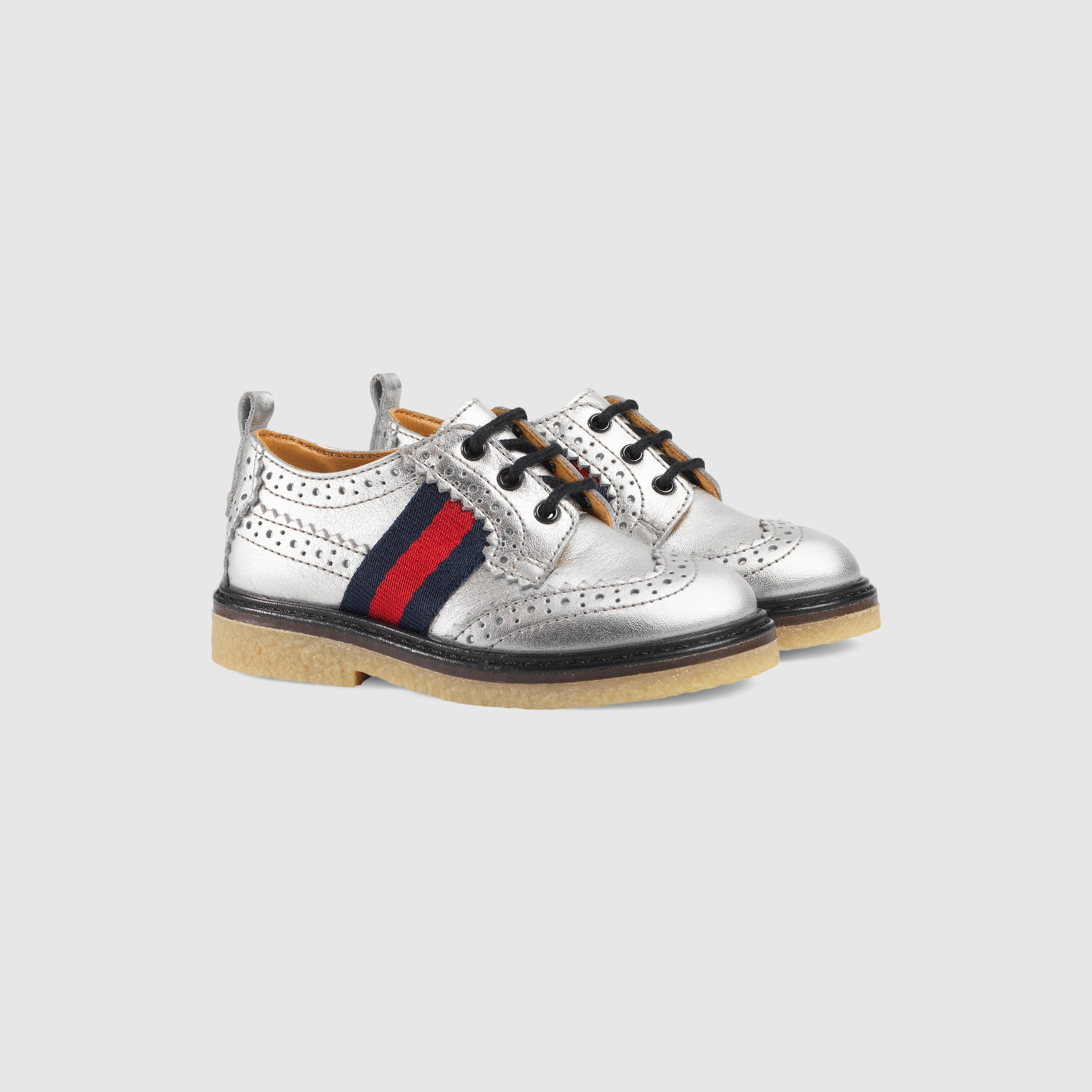 Toddler leather brogue shoe with  Gucci Toddler Lace Ups