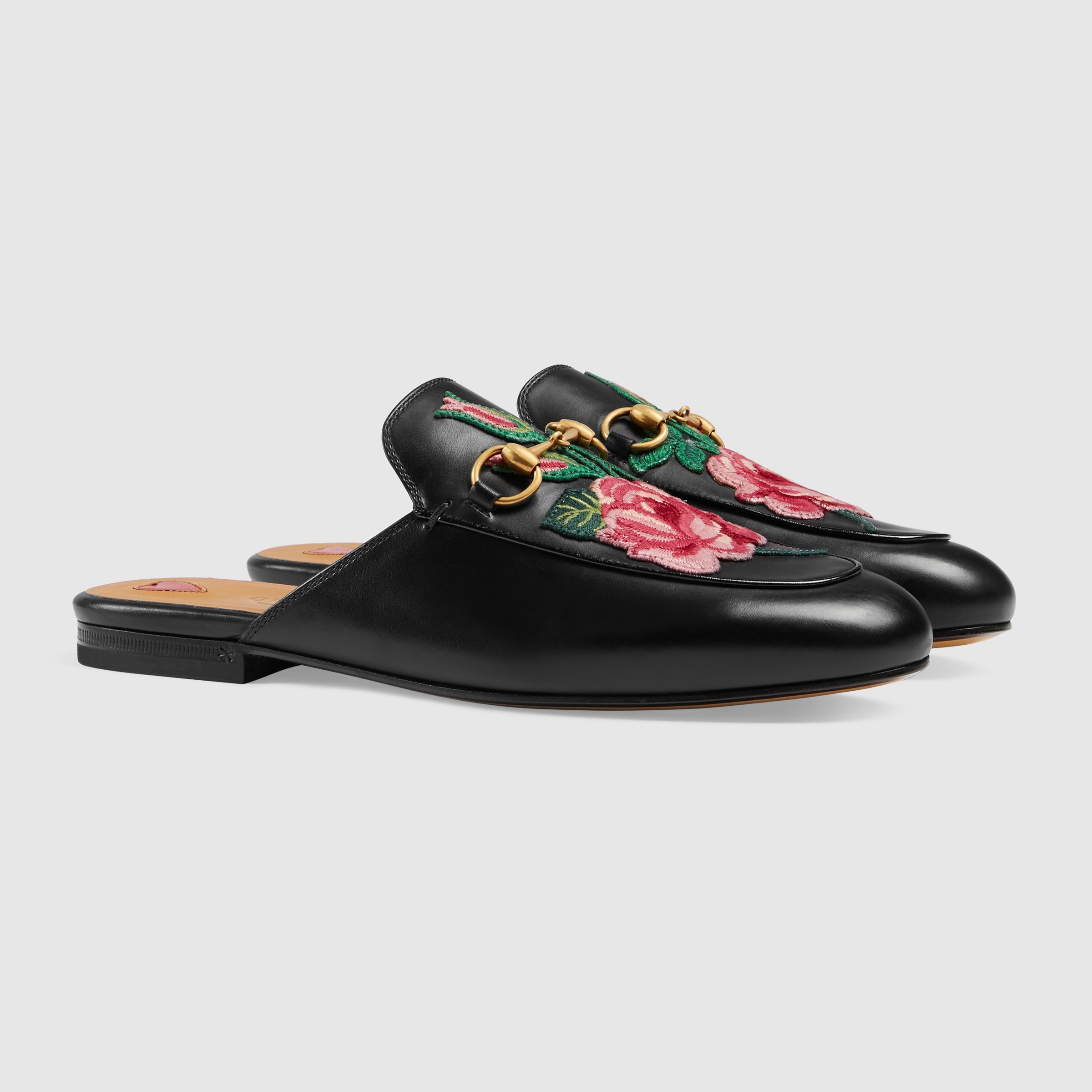 gucci leather princetown slippers