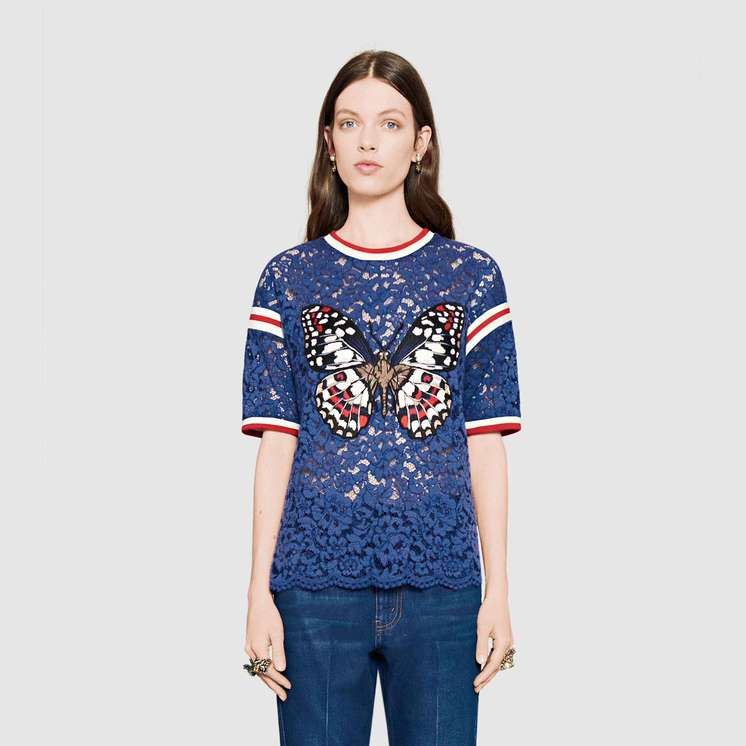 Embroidered lace top Gucci Women's Tops & Shirts 434551X5E564069