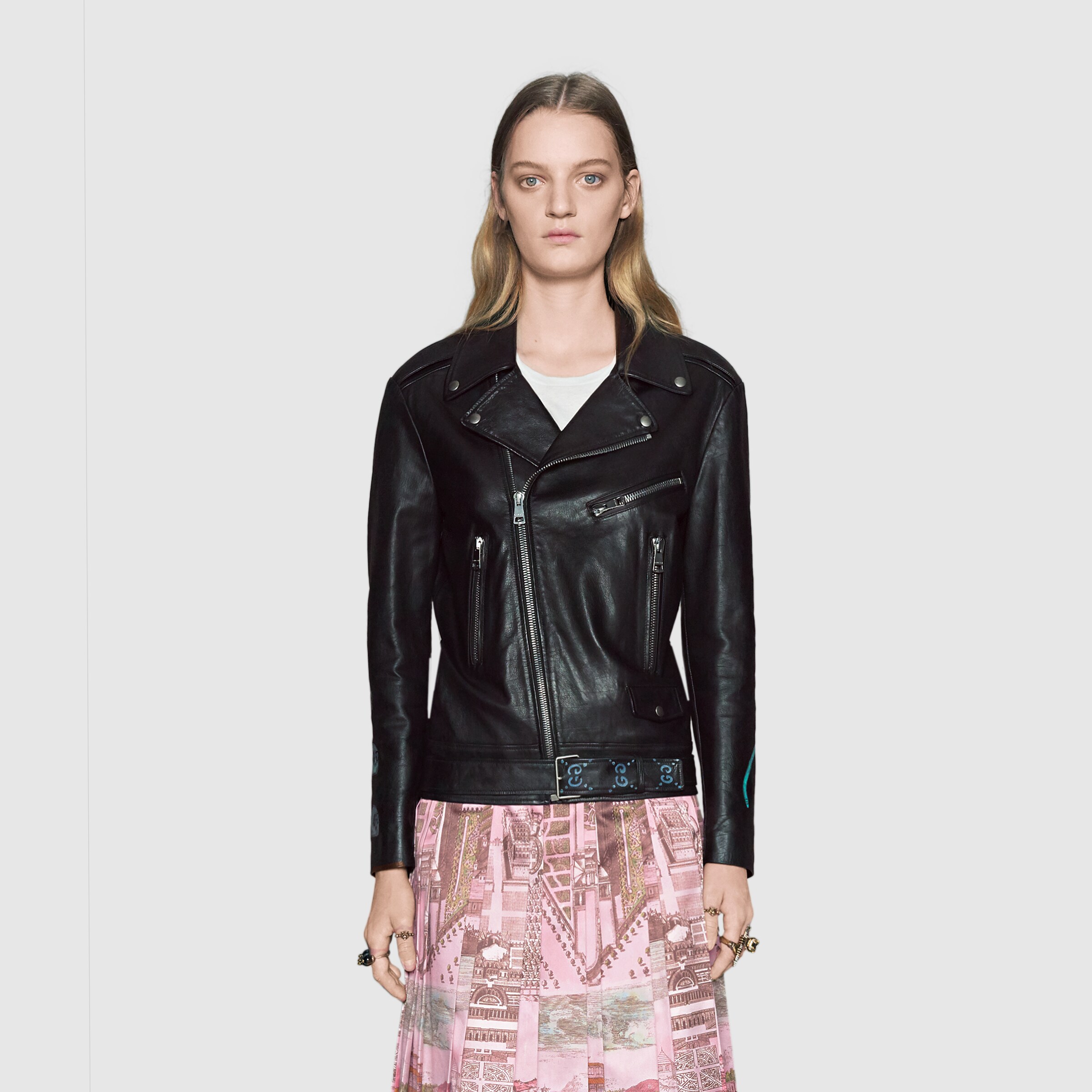 Guccighost Biker Jacket Gucci Women S Ers Leather Jackets Move Down Guccighost Biker Jacket