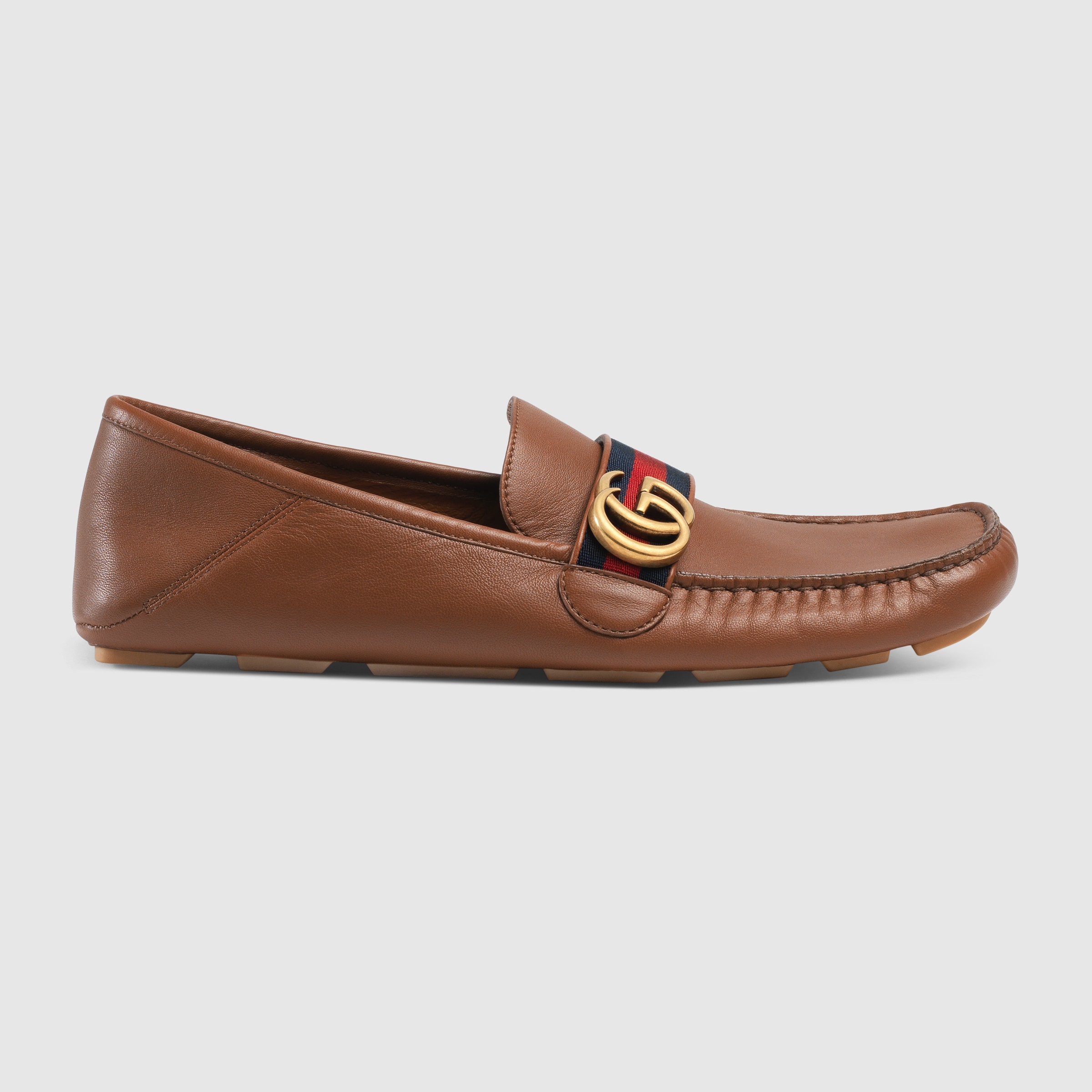 gucci web leather driver