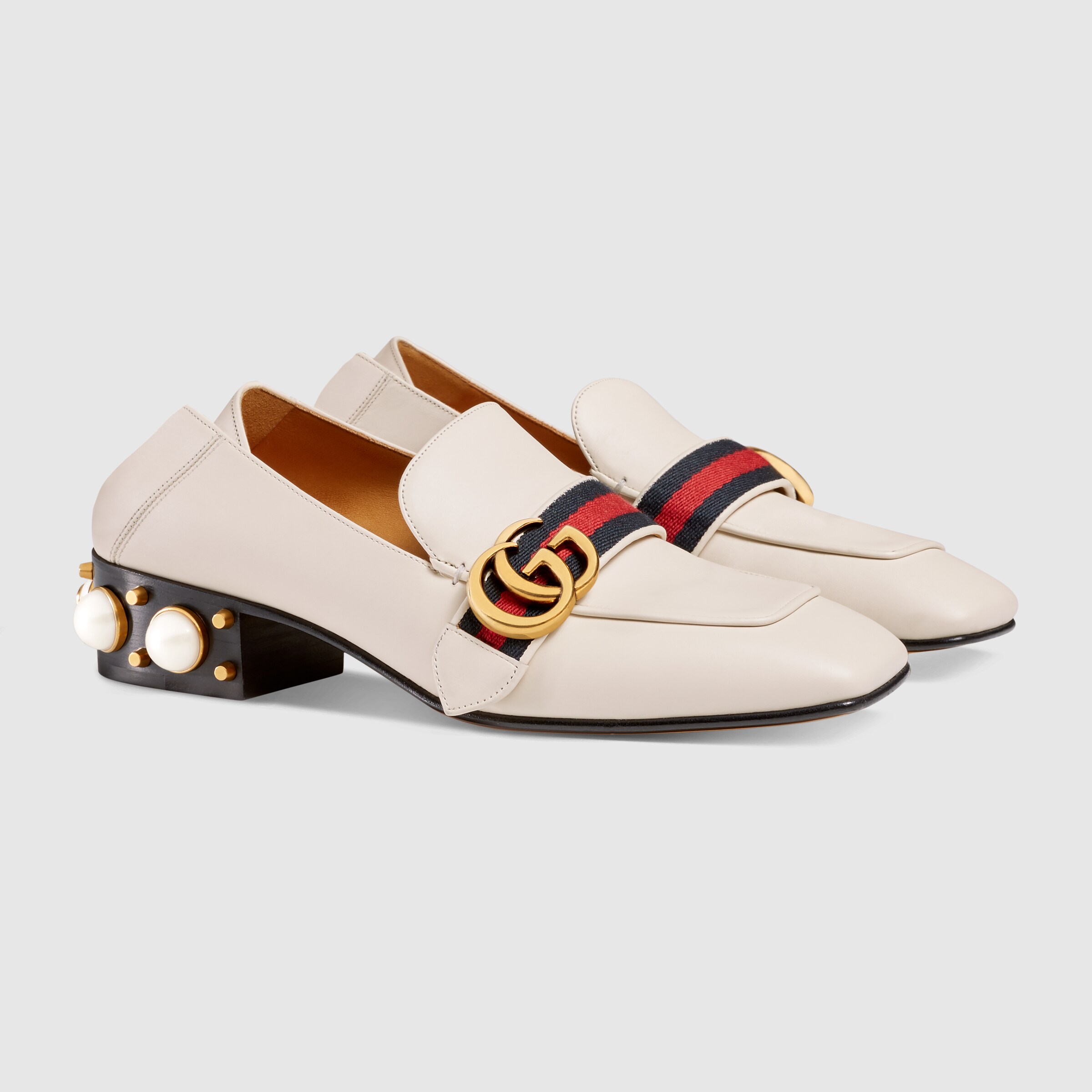 women's leather horsebit chain loafer