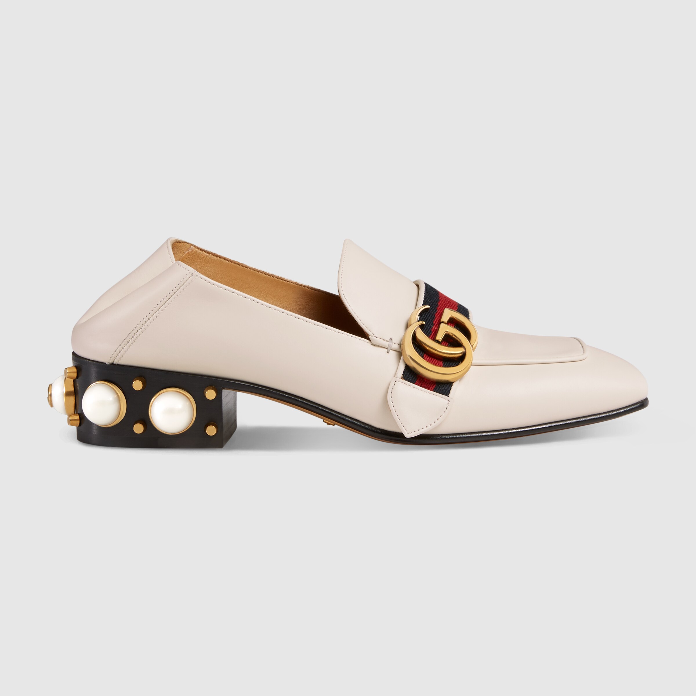 women's leather horsebit chain loafer