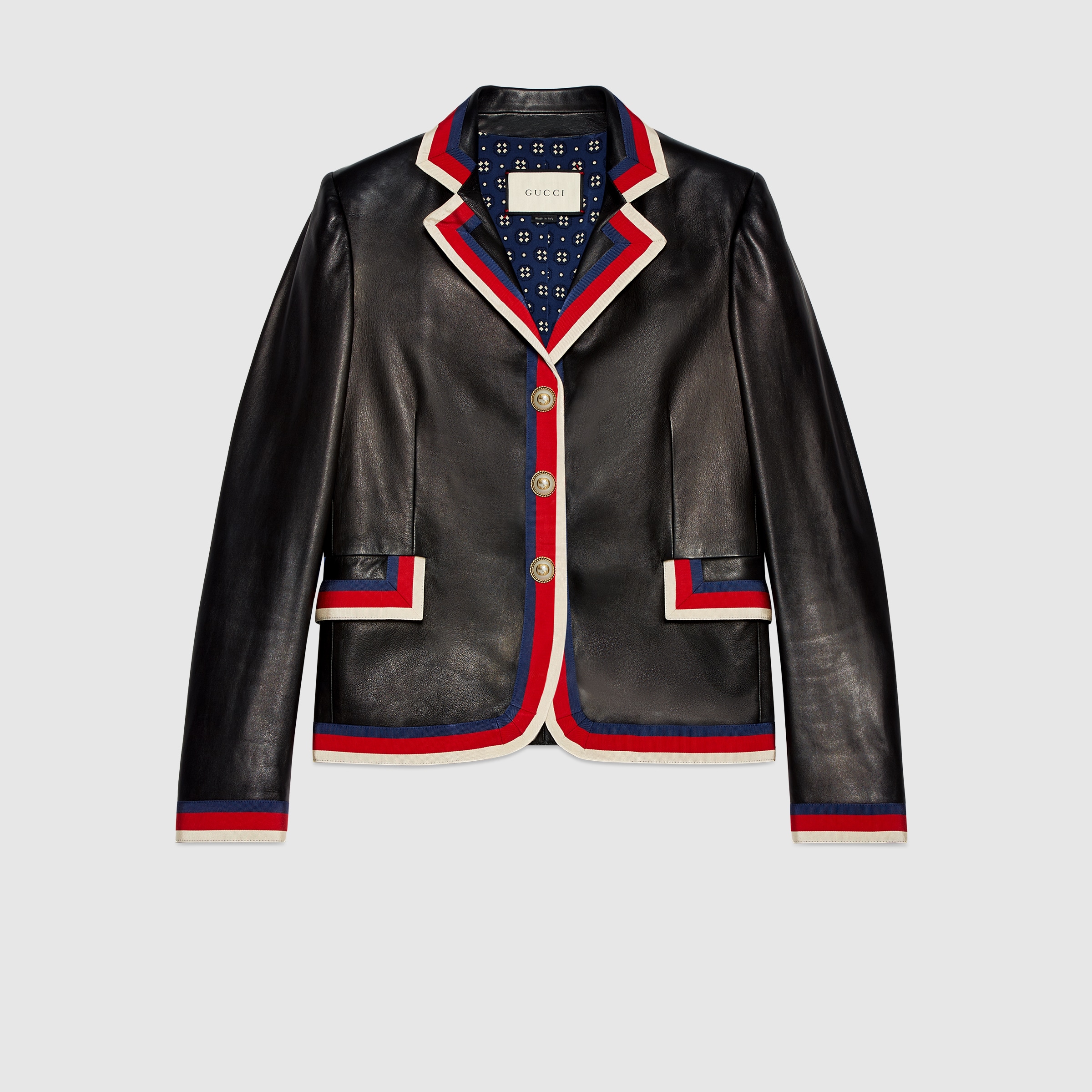 Embroidered leather jacket Gucci Women's Bombers & Leather Jackets