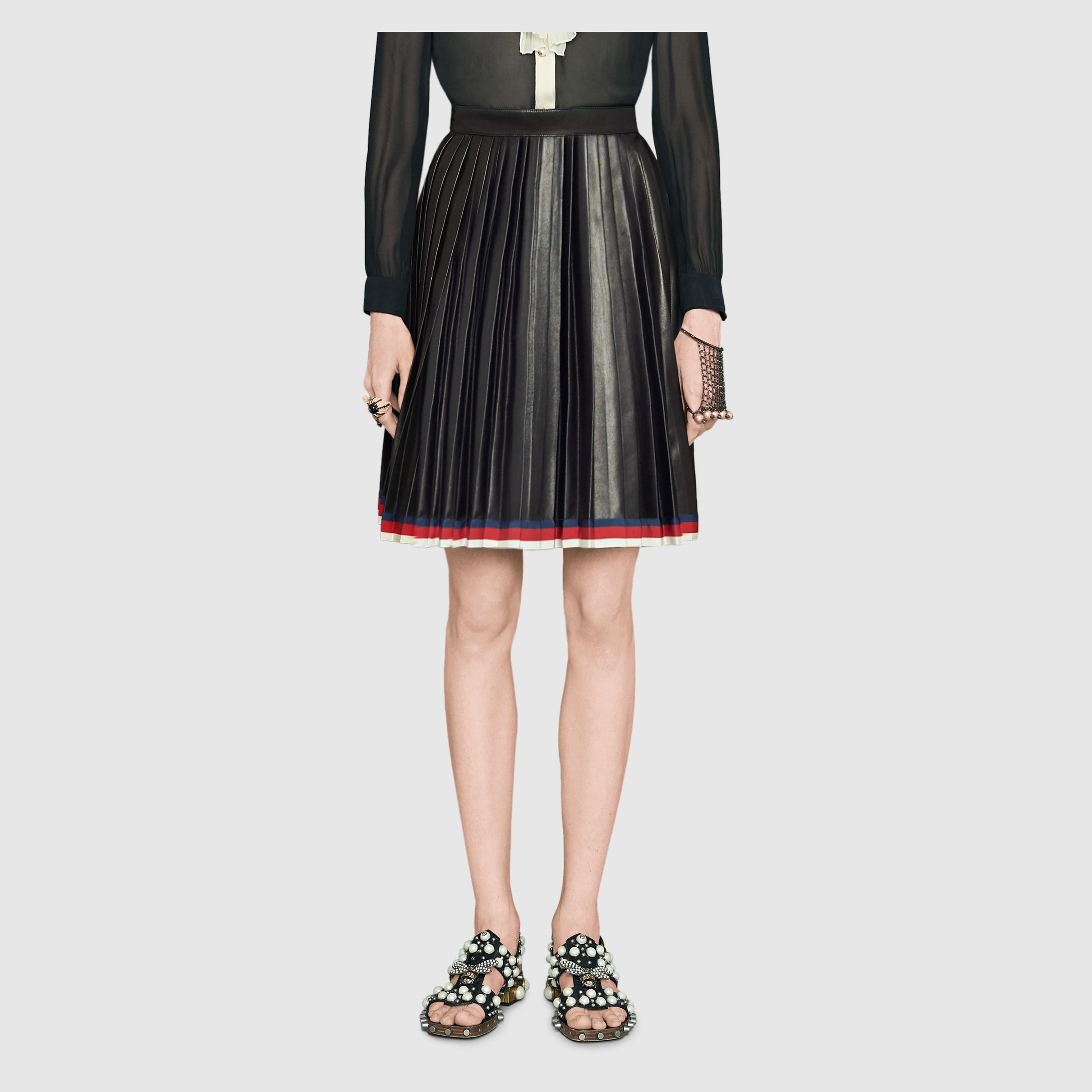 Pleated leather skirt Gucci Women's Skirts 458153XG3231073