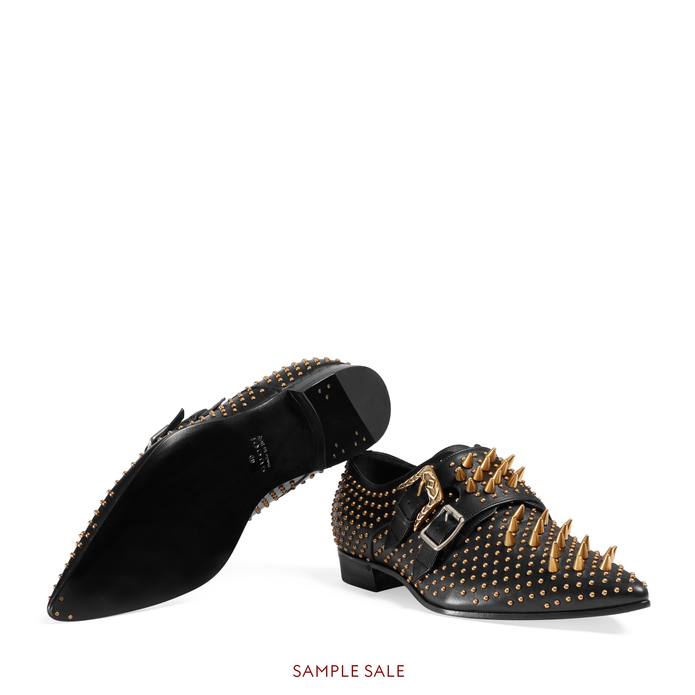 Studded buckle strap shoe Gucci Men�s Monk Straps