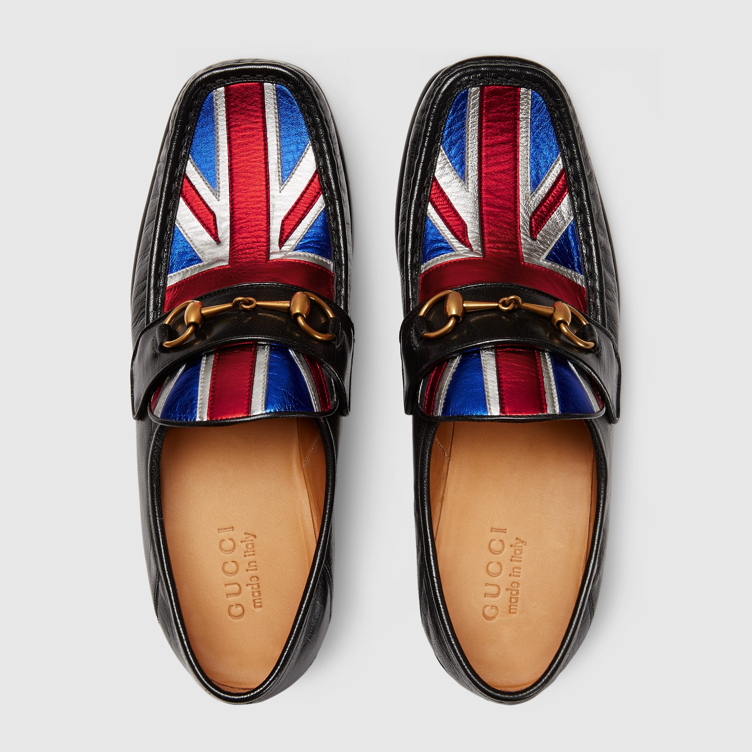 gucci rainbow horsebit leather loafers