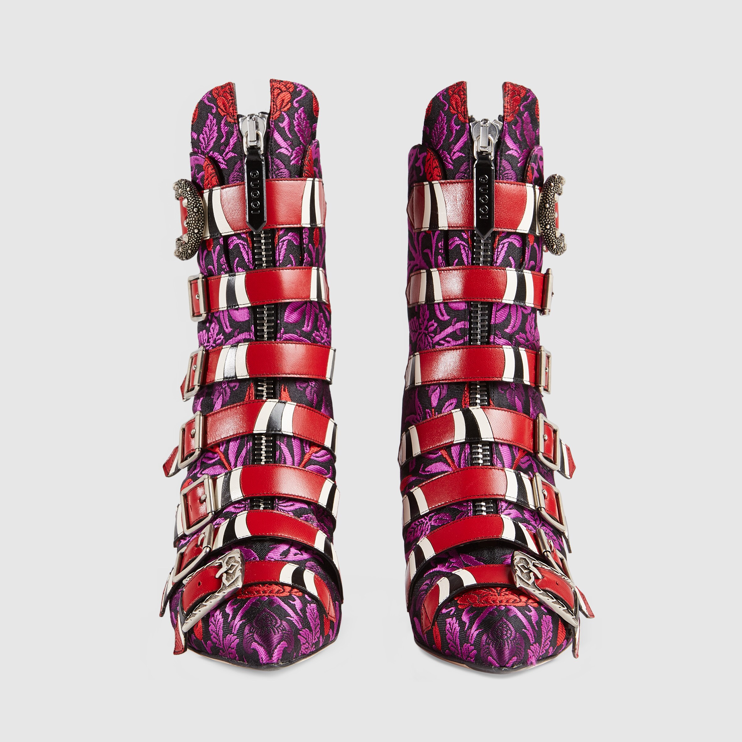 gucci leather boots with buckle