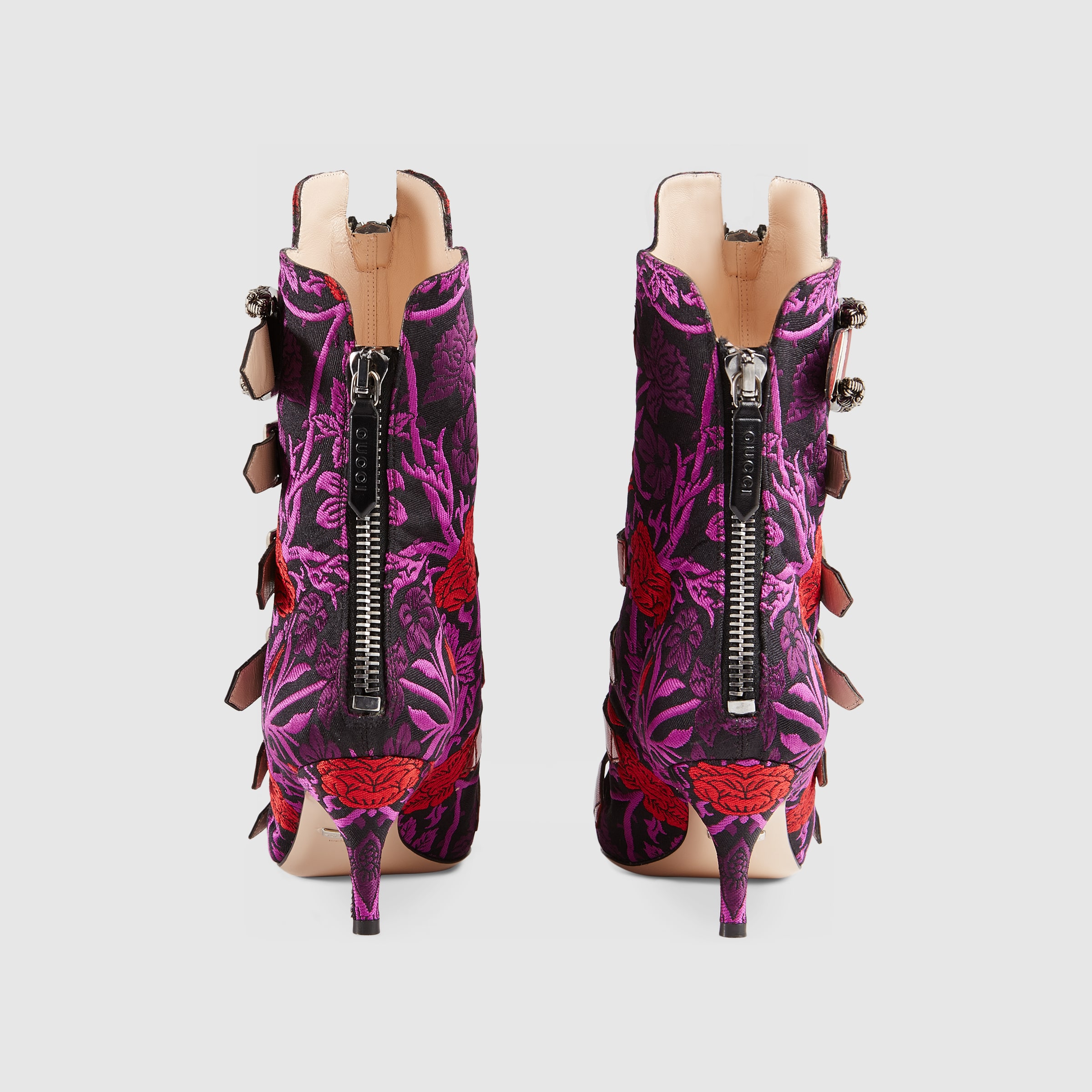 gucci leather boots with buckle