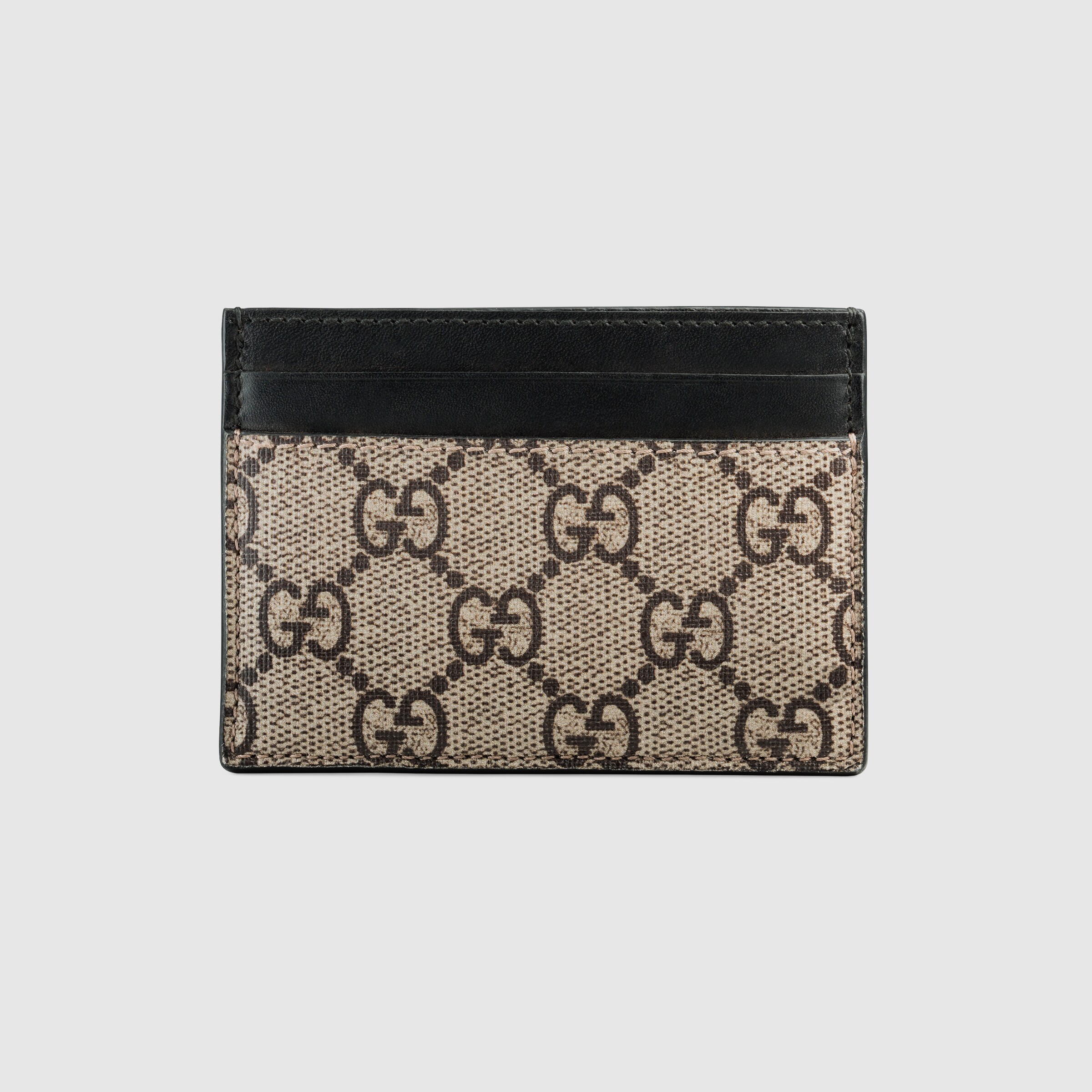 GG Supreme Beige Kingsnake Print Card Case | GUCCI® US